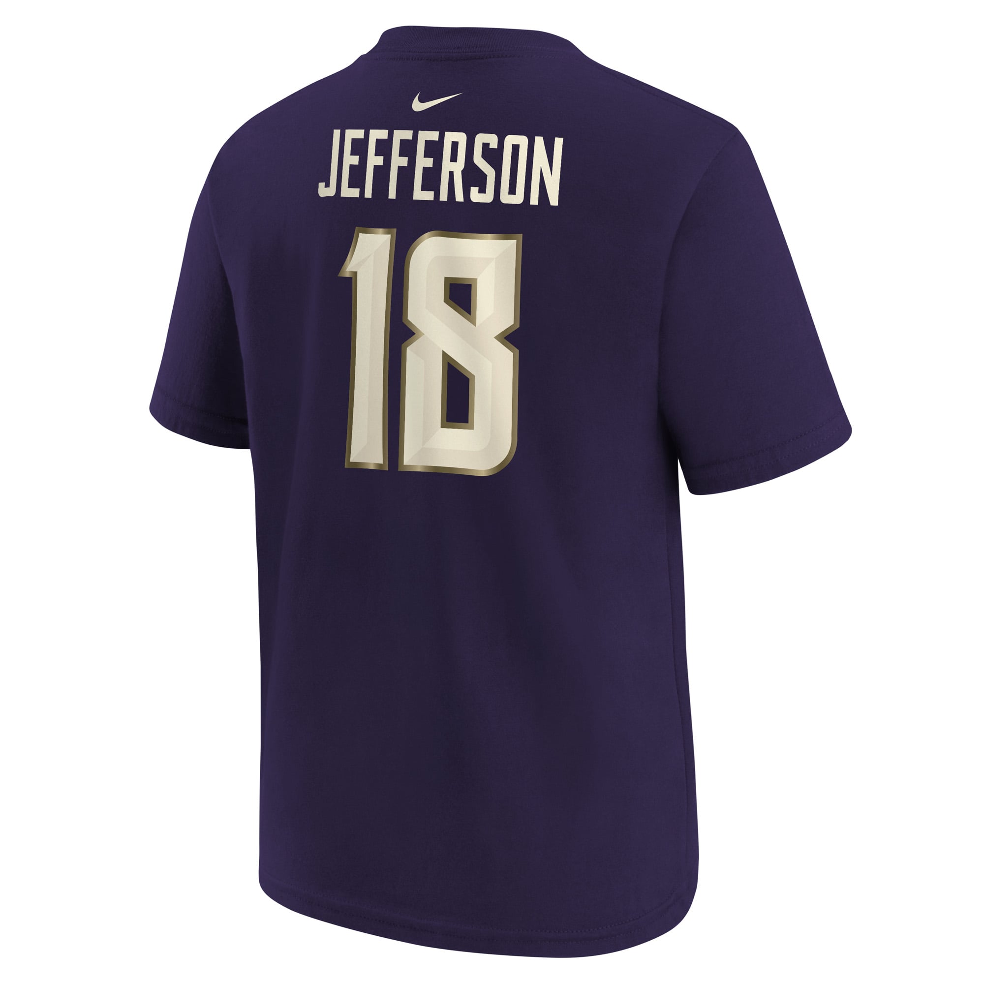 Youth Nike Justin Jefferson Purple Minnesota Vikings 2026 Rivalries Collection Name & Number T-Shirt