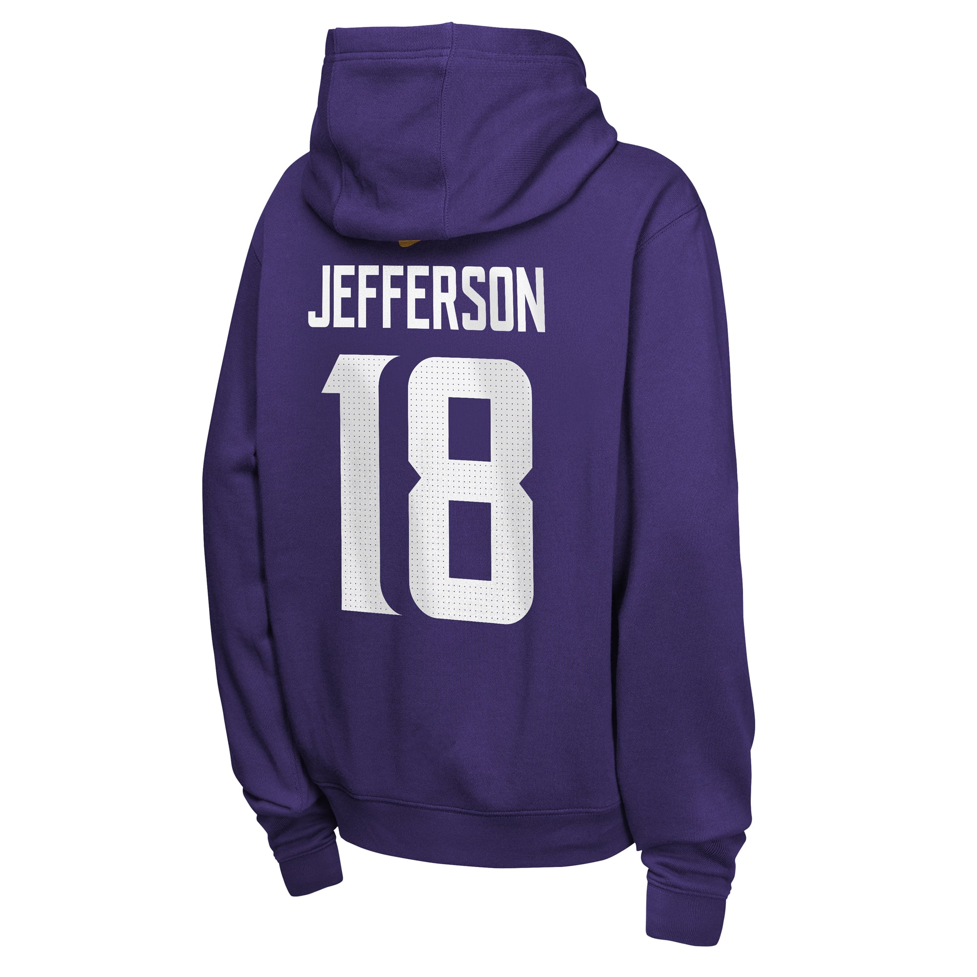 Youth Nike Justin Jefferson Purple Minnesota Vikings Name & Number Club Fleece Hoodie