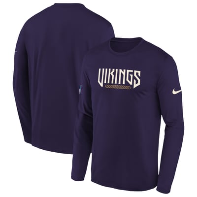 Minnesota Vikings Nike Youth 2026 Rivalries Collection Sideline Legend Long Sleeve T-Shirt - Purple