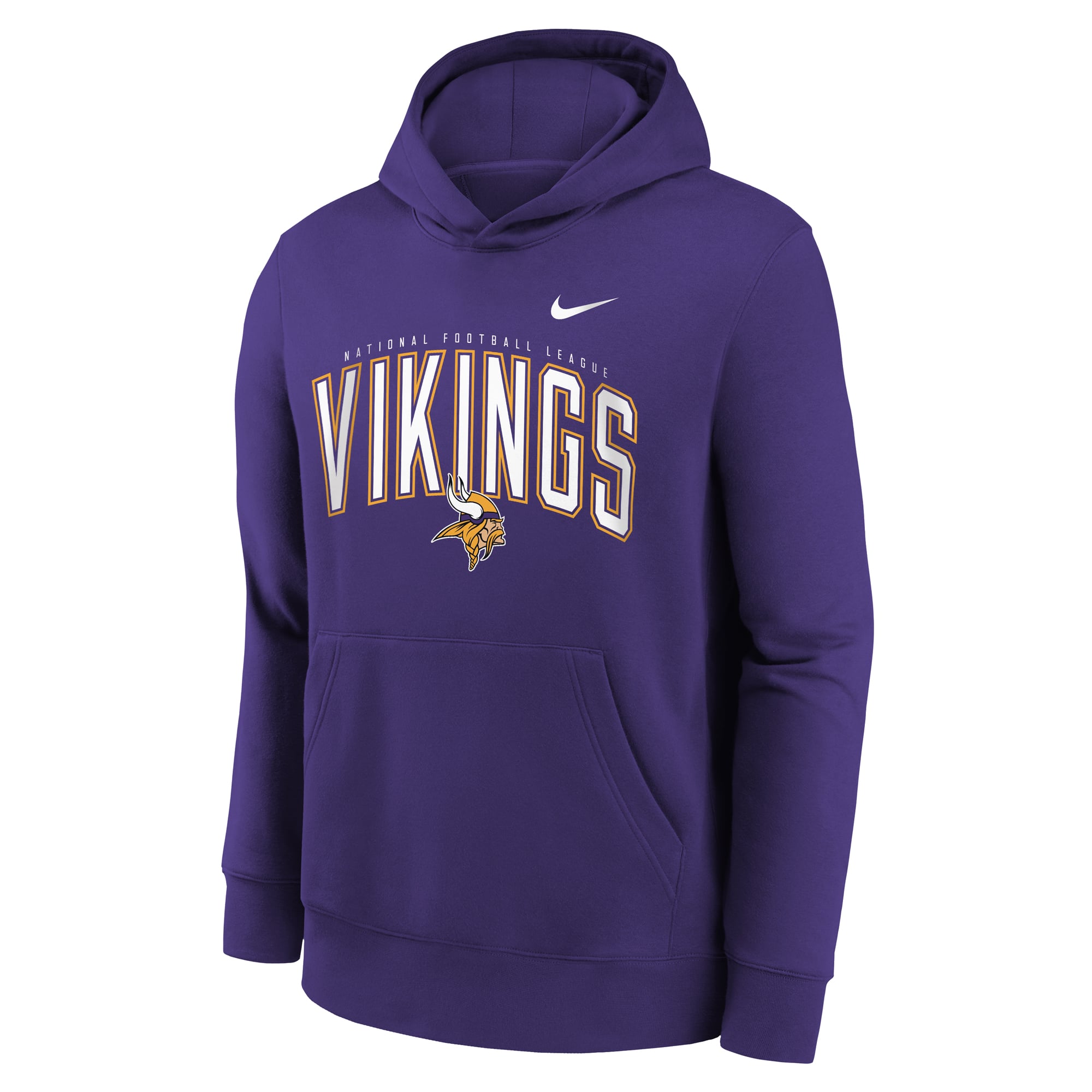 Youth Nike Purple Minnesota Vikings Logo Arch Fleece Hoodie