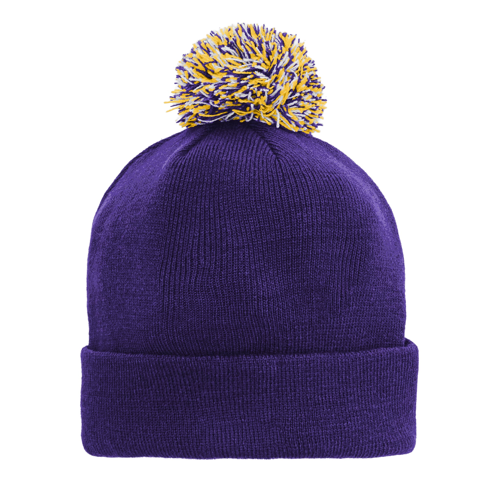 Bonnet tricoté à revers violet Minnesota Vikings pour enfant, avec pompon
