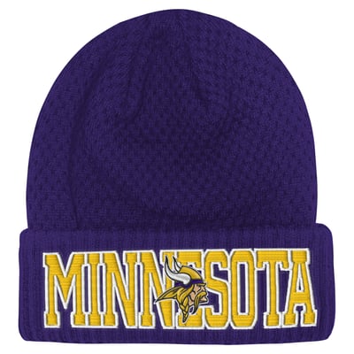 Minnesota Vikings Outerstuff Youth Heat Check Cuffed Knit Hat - Purple