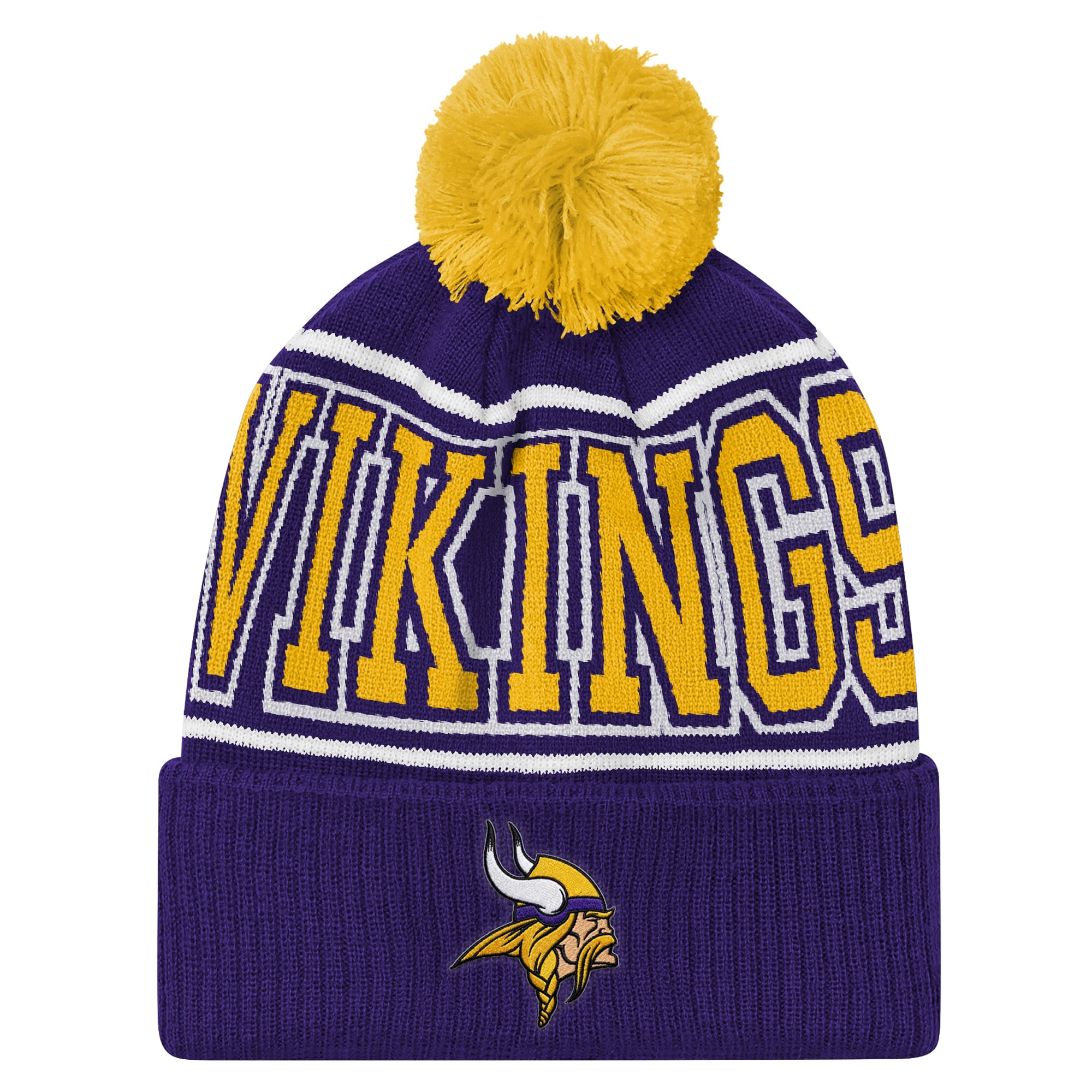 Youth Outerstuff Purple Minnesota Vikings Highlight Cuffed Knit Hat with Pom