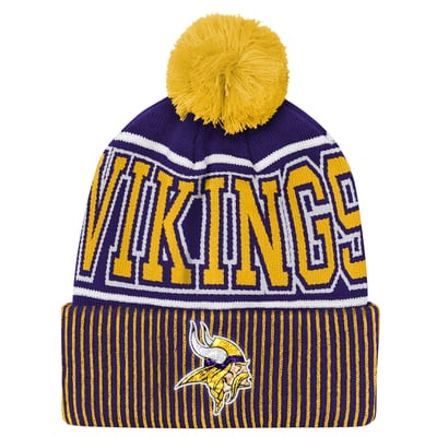 Minnesota Vikings Outerstuff Youth Highlight Cuffed Knit Hat with Pom - Purple