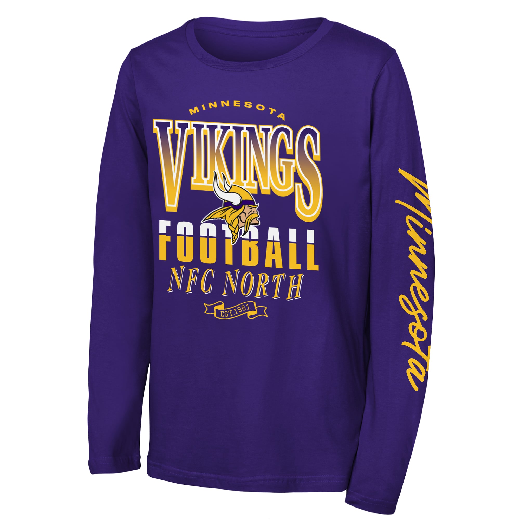 T-shirt à manches longues violet Minnesota Vikings Real Ones pour jeunes de la marque Outerstuff