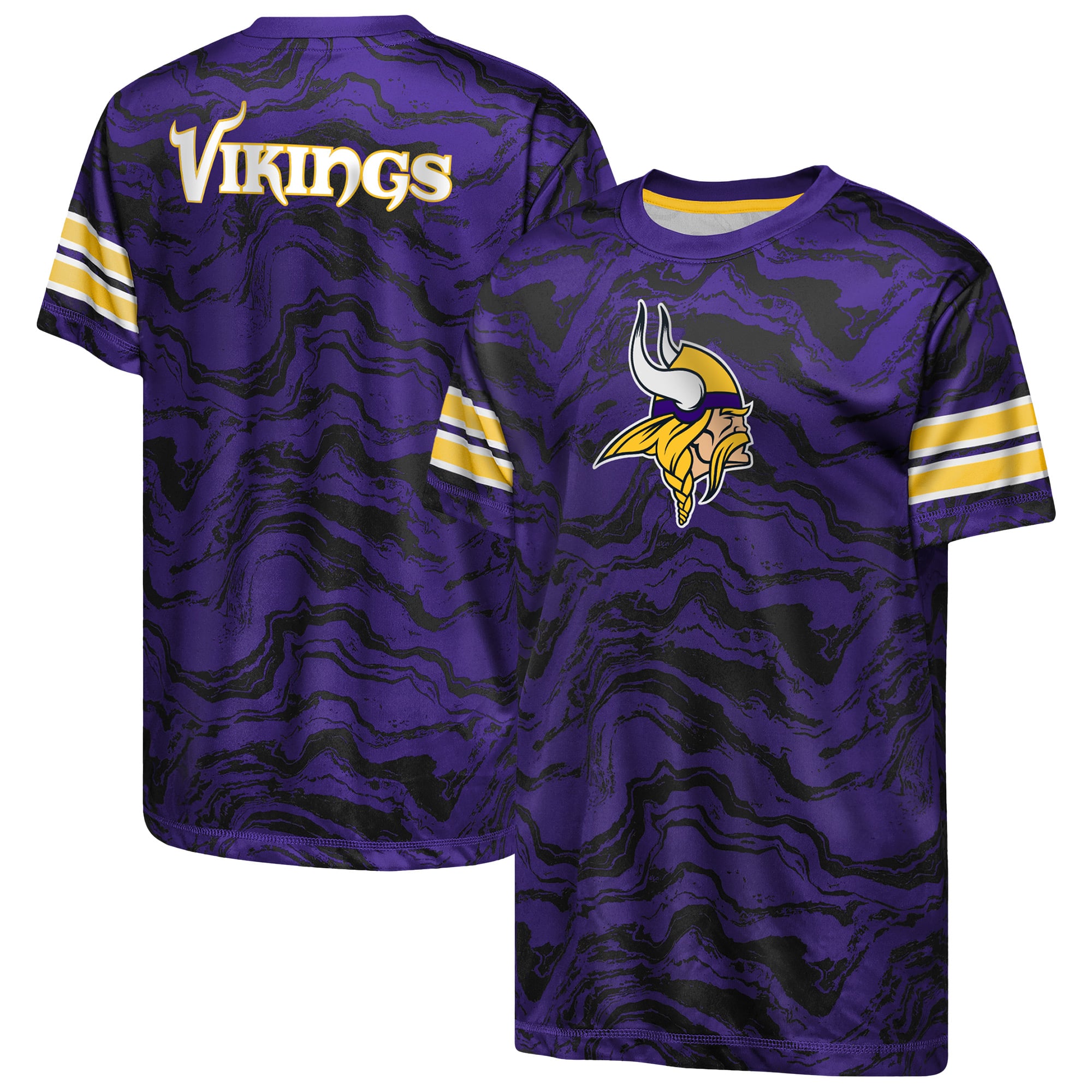 T-shirt de performance Outerstuff violet pour jeunes Minnesota Vikings, motif route oblique