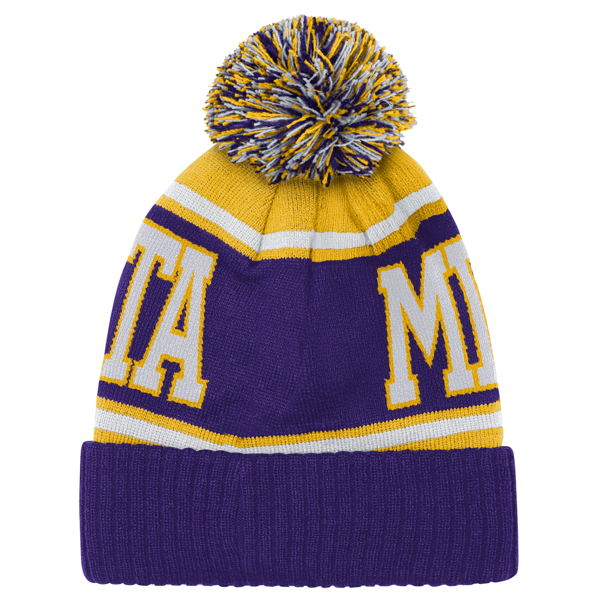 Youth Outerstuff Purple Minnesota Vikings True Edge Cuffed Knit Hat with Pom