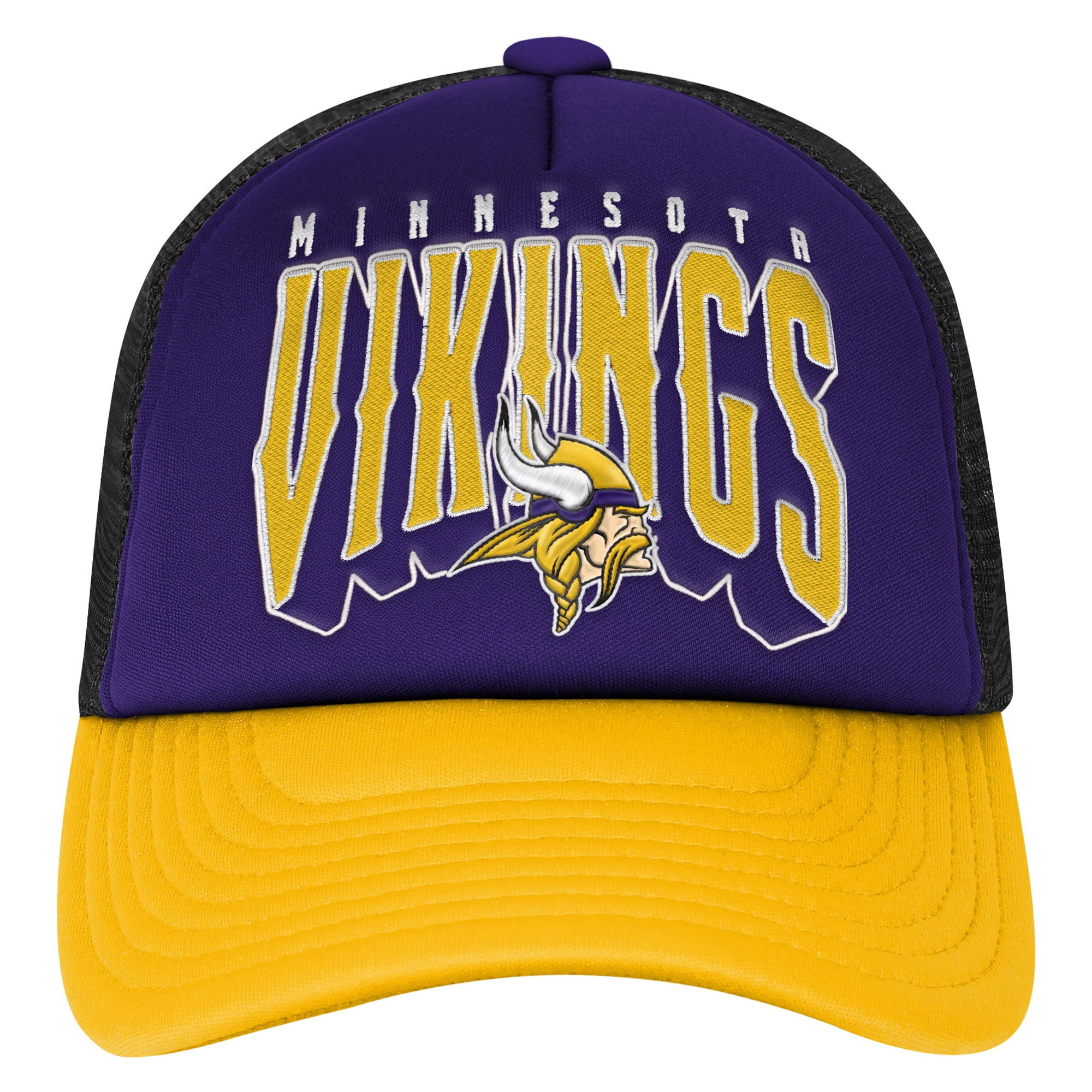 Youth Outerstuff Purple/Gold Minnesota Vikings Handoff Foam Adjustable Trucker Hat