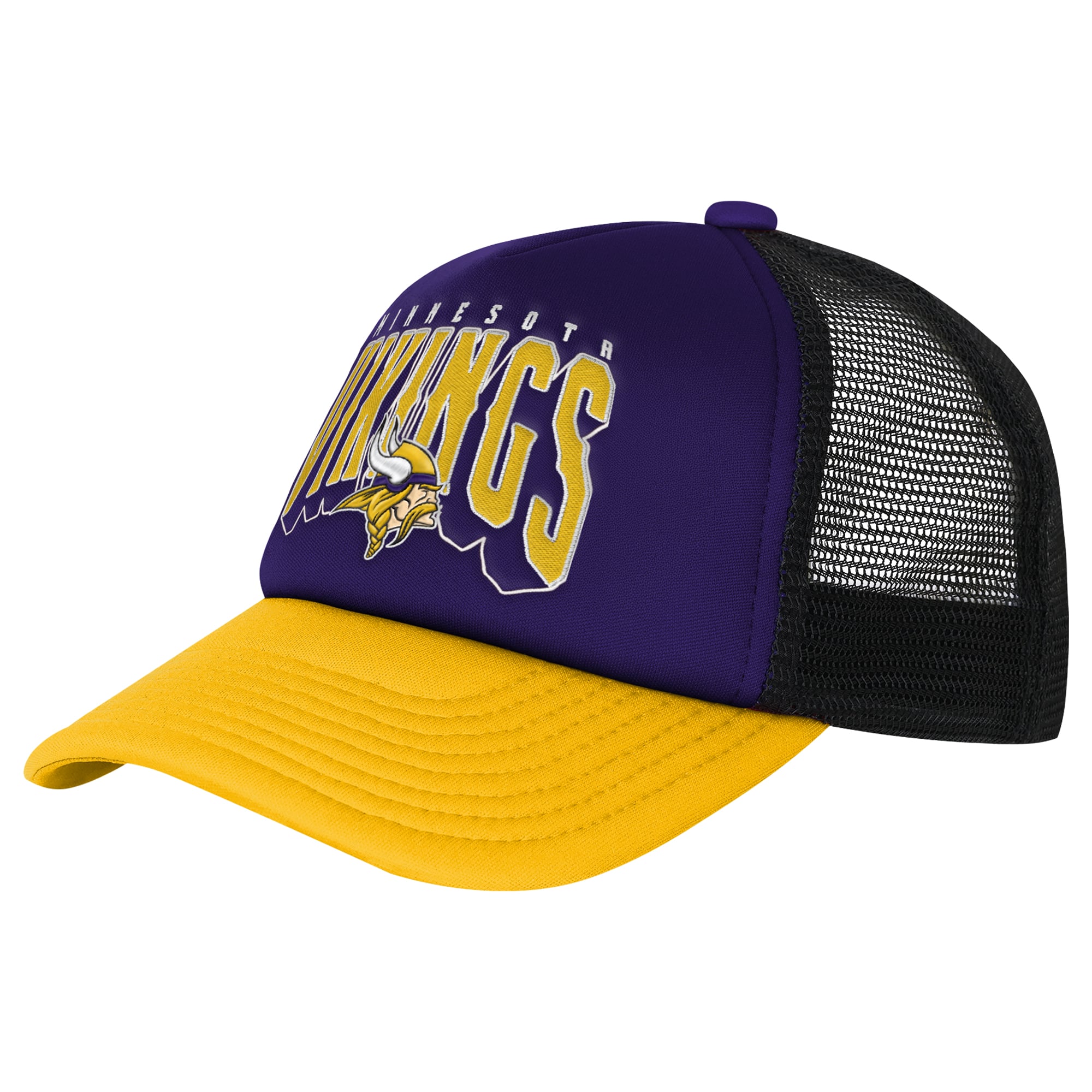Youth Outerstuff Purple/Gold Minnesota Vikings Handoff Foam Adjustable Trucker Hat