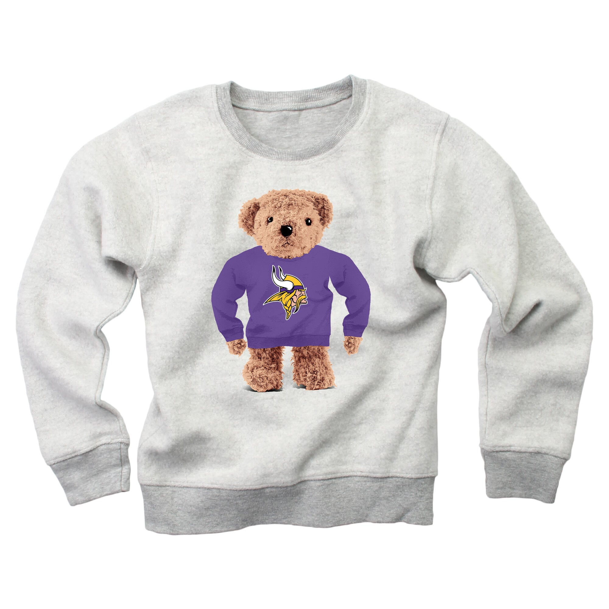 Sweat-shirt en polaire inversée Wes & Willy Gray Minnesota Vikings pour enfants