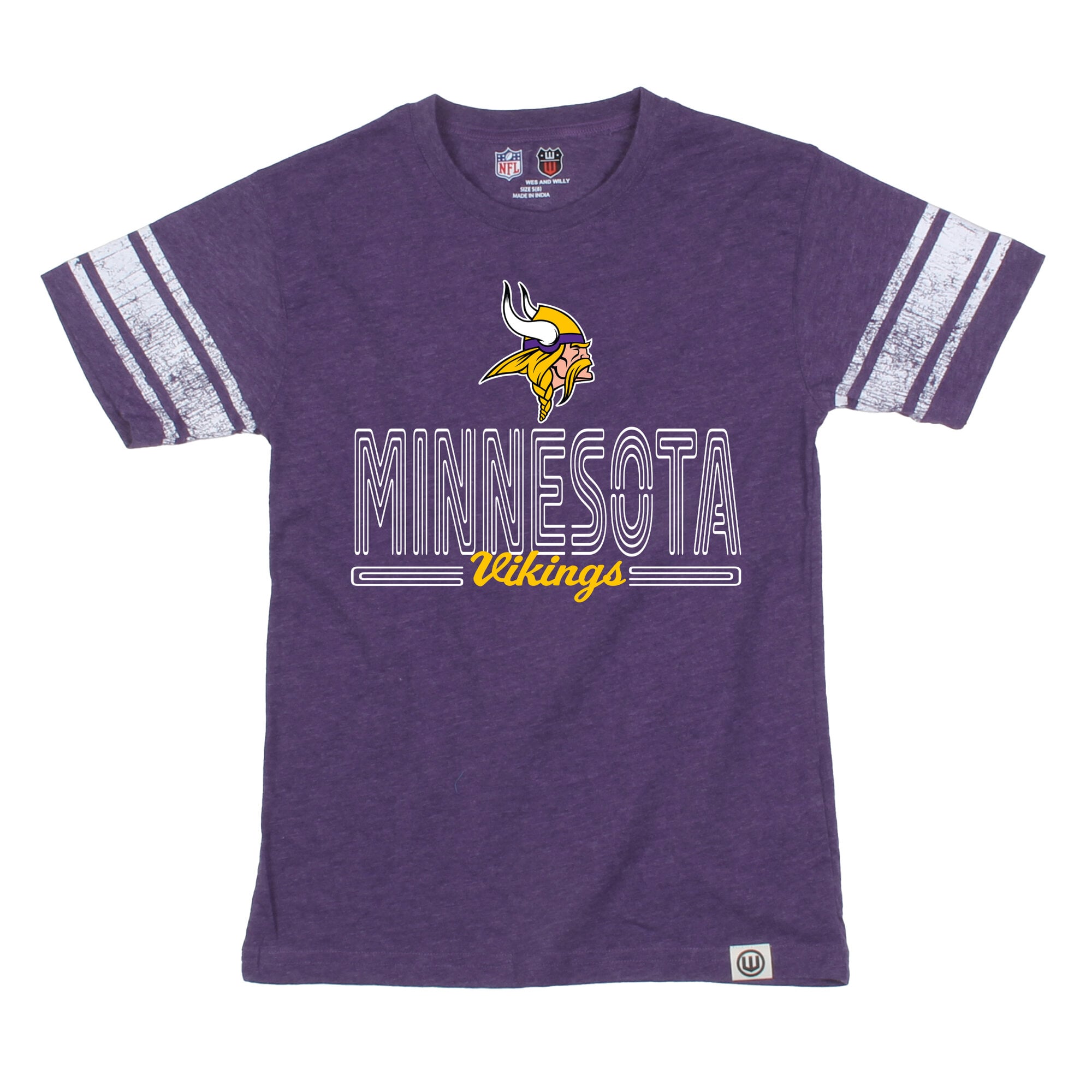 Youth Wes & Willy Purple Minnesota Vikings Football Jersey T-Shirt