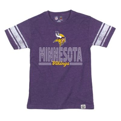 Minnesota Vikings Wes & Willy Youth Football Jersey T-Shirt - Purple