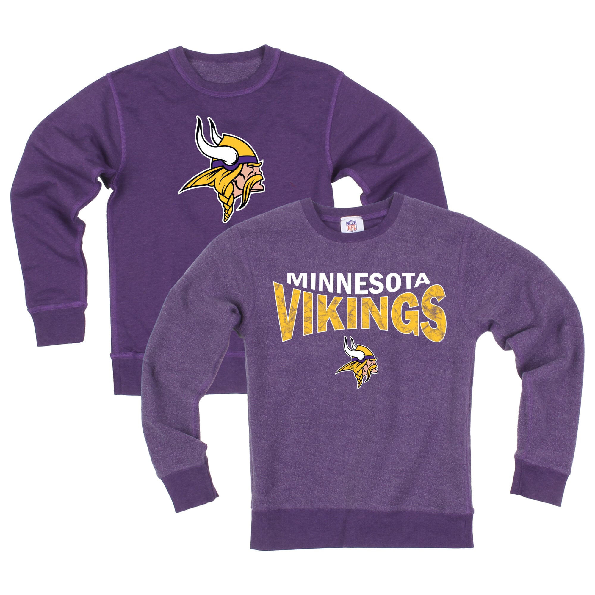 Youth Wes & Willy Purple Minnesota Vikings Reversible Fleece Sweatshirt