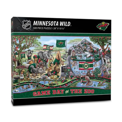 Minnesota Wild Fanpoint 10.5" x 28" Game Day at the Zoo 500-Piece Puzzle