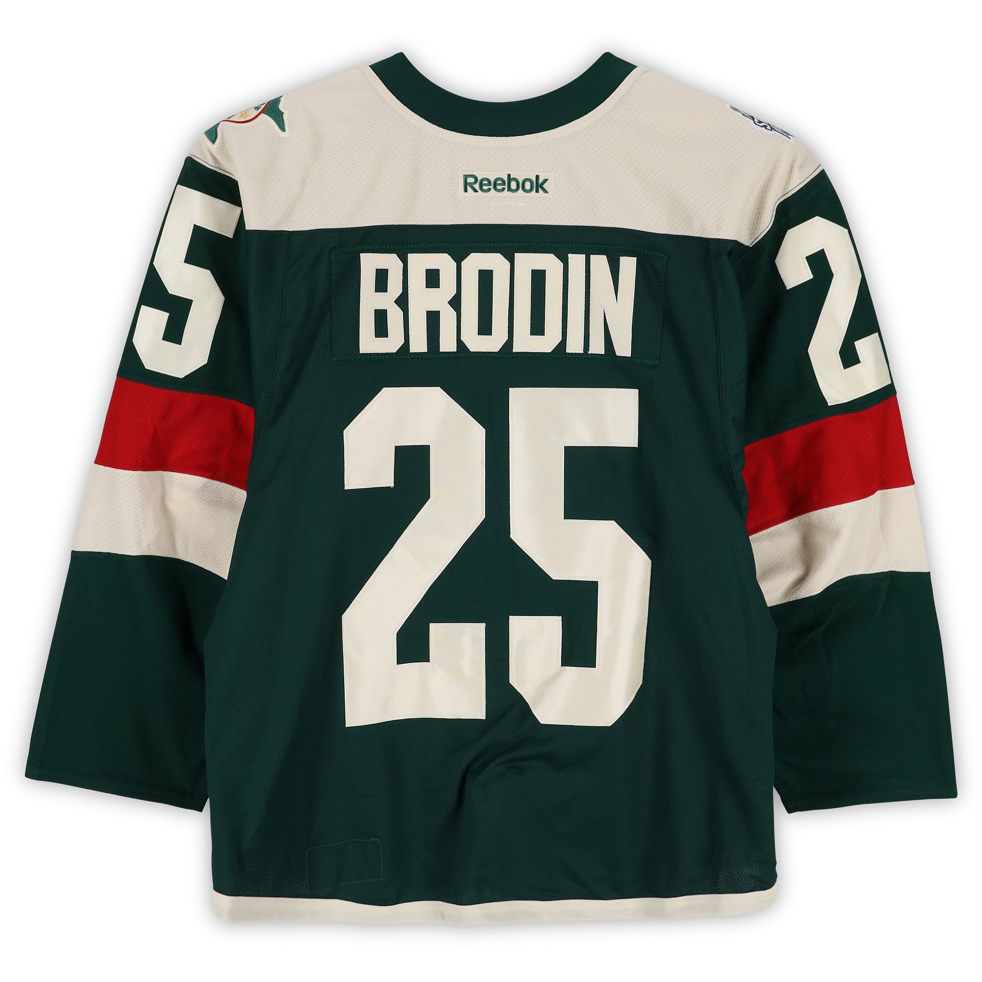 Jonas Brodin Minnesota Wild Player-Issued #25 Green Jersey vs. Minnesota Wild on February 21, 2016