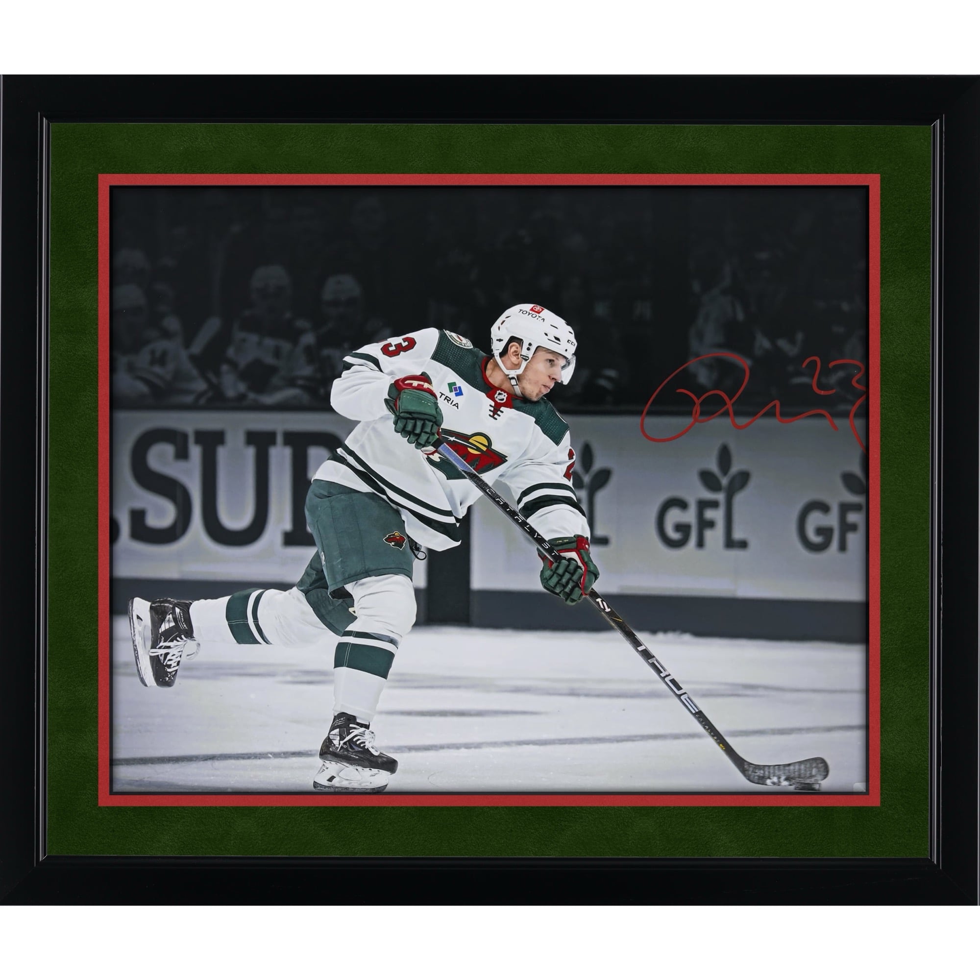 Marco Rossi Minnesota Wild Autographed 16" x 20" White Jersey Shooting Spotlight Photograph