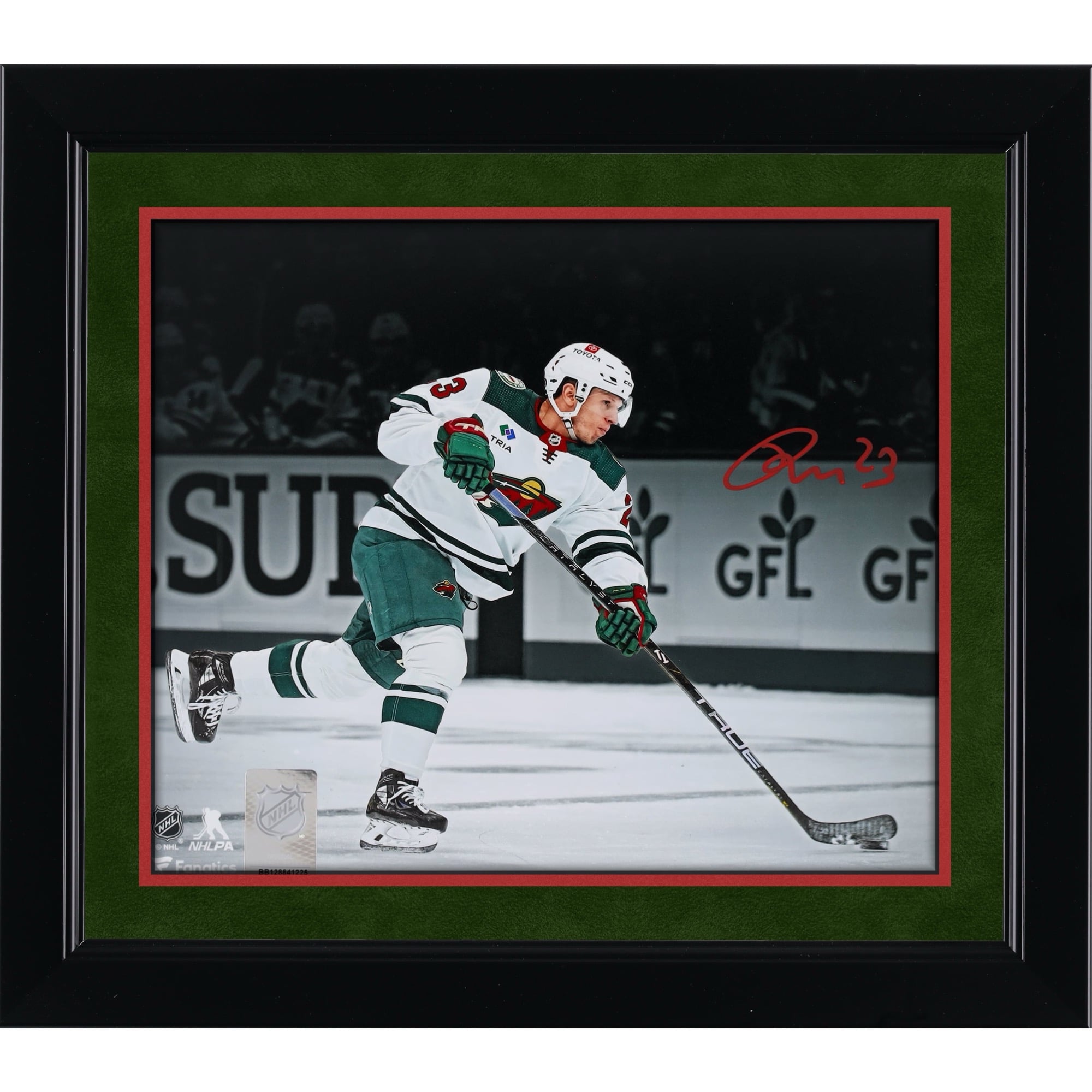 Marco Rossi Minnesota Wild Autographed 8" x 10" White Jersey Shooting Spotlight Photograph
