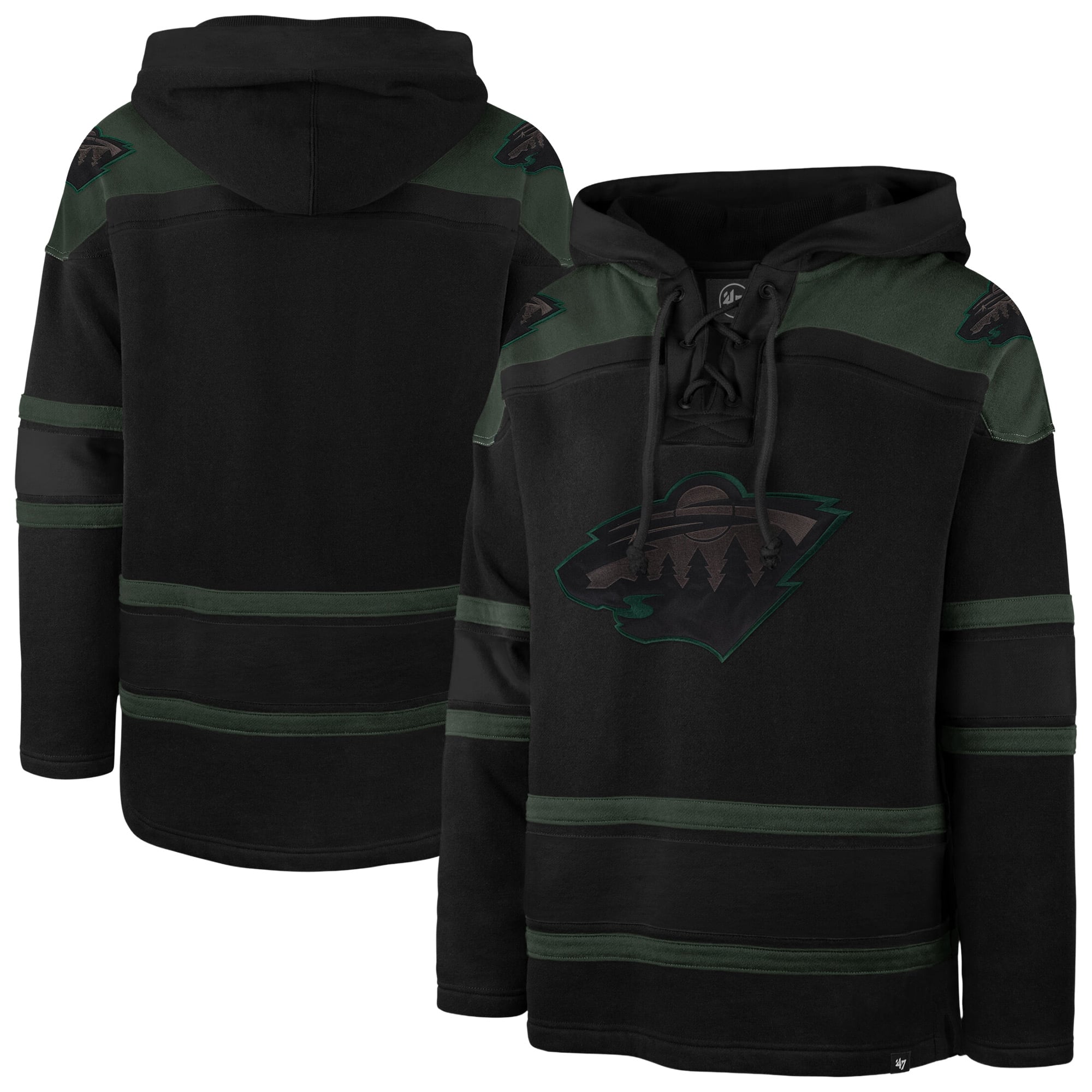 Sweat à capuche lacets Minnesota Wild Fall Color Pop noir pour homme, modèle 47