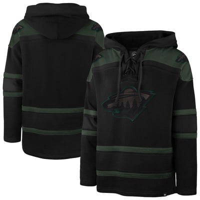 Men's Minnesota Wild '47 Black Fall Color Pop Lacer Hoodie
