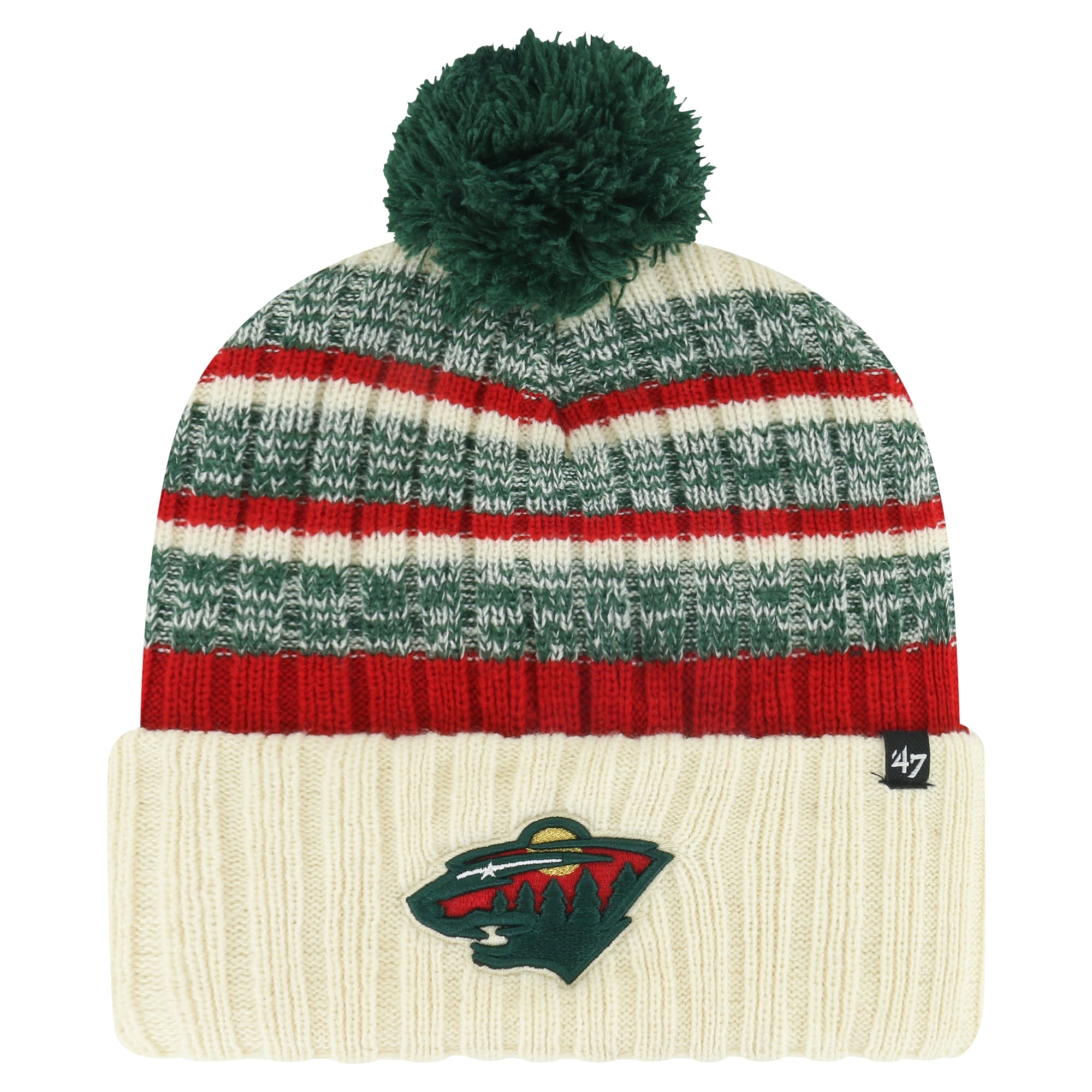 Bonnet en tricot à revers '47 Minnesota Wild Tavern avec pompon pour hommes