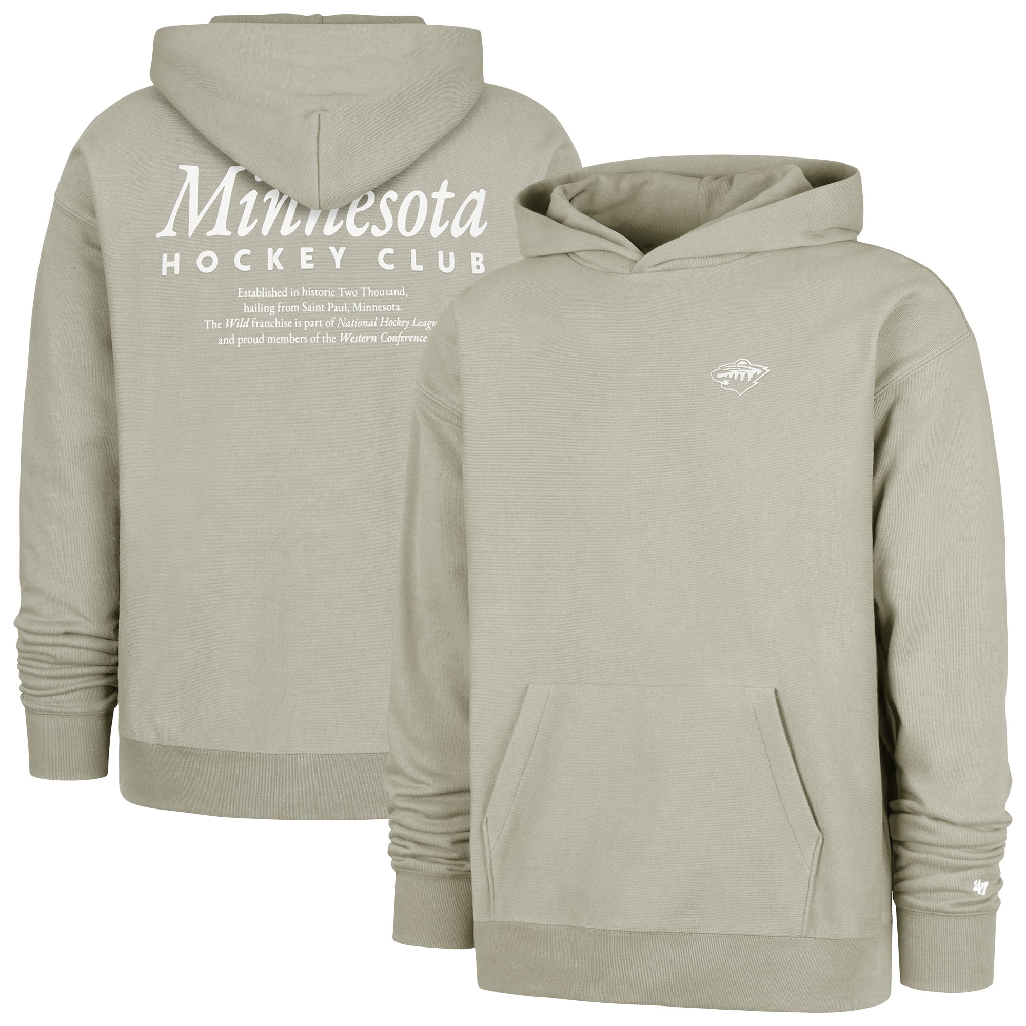 Sweat à capuche gris pour homme « 47 Minnesota Wild Foundation »