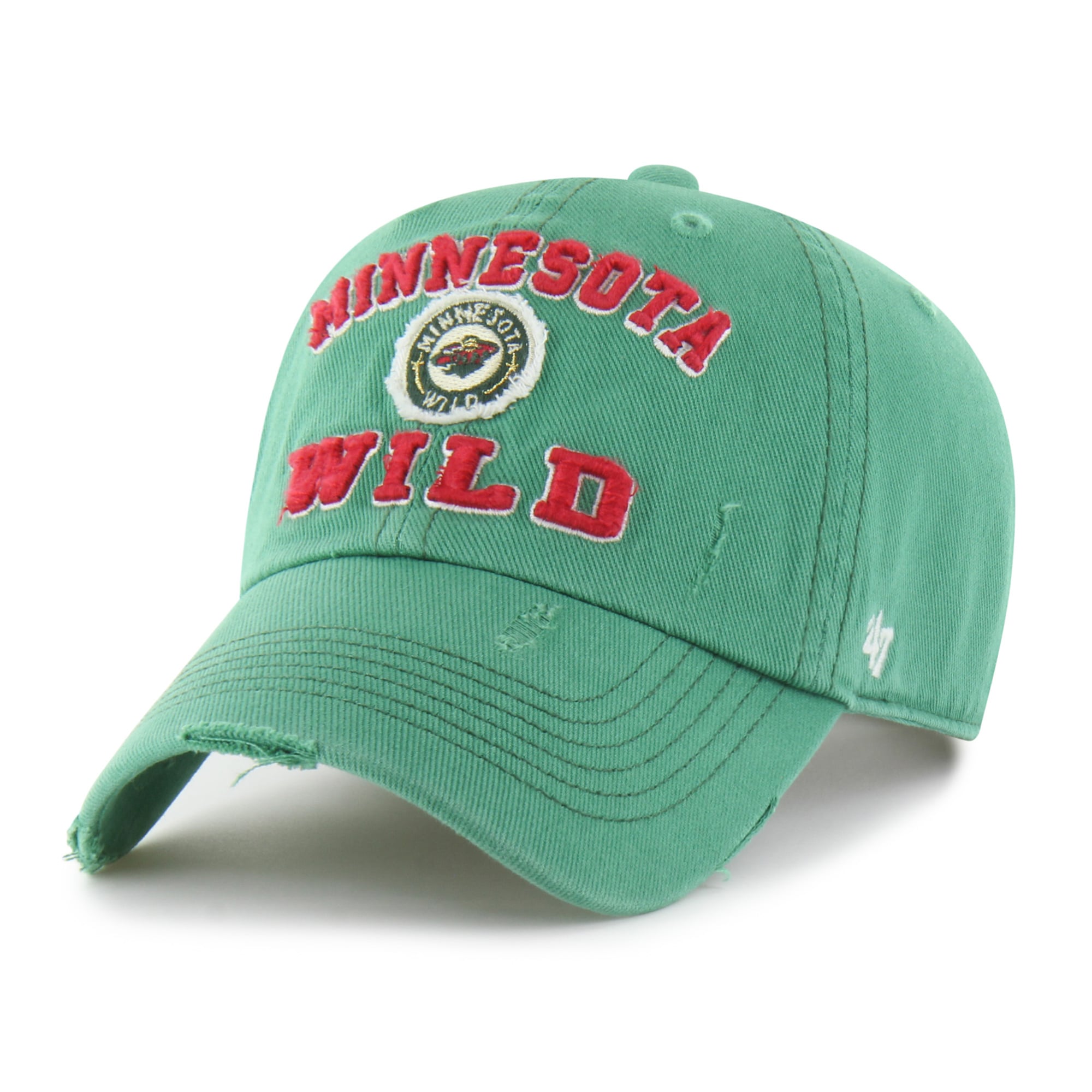 Casquette ajustable « Seymoore » verte Minnesota Wild « 47 » avec application vieillie