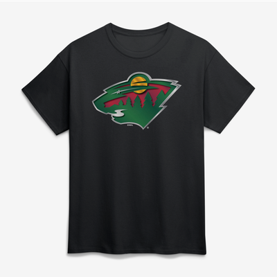 Minnesota Wild Big & Tall Metallic Mascot T-Shirt - Black