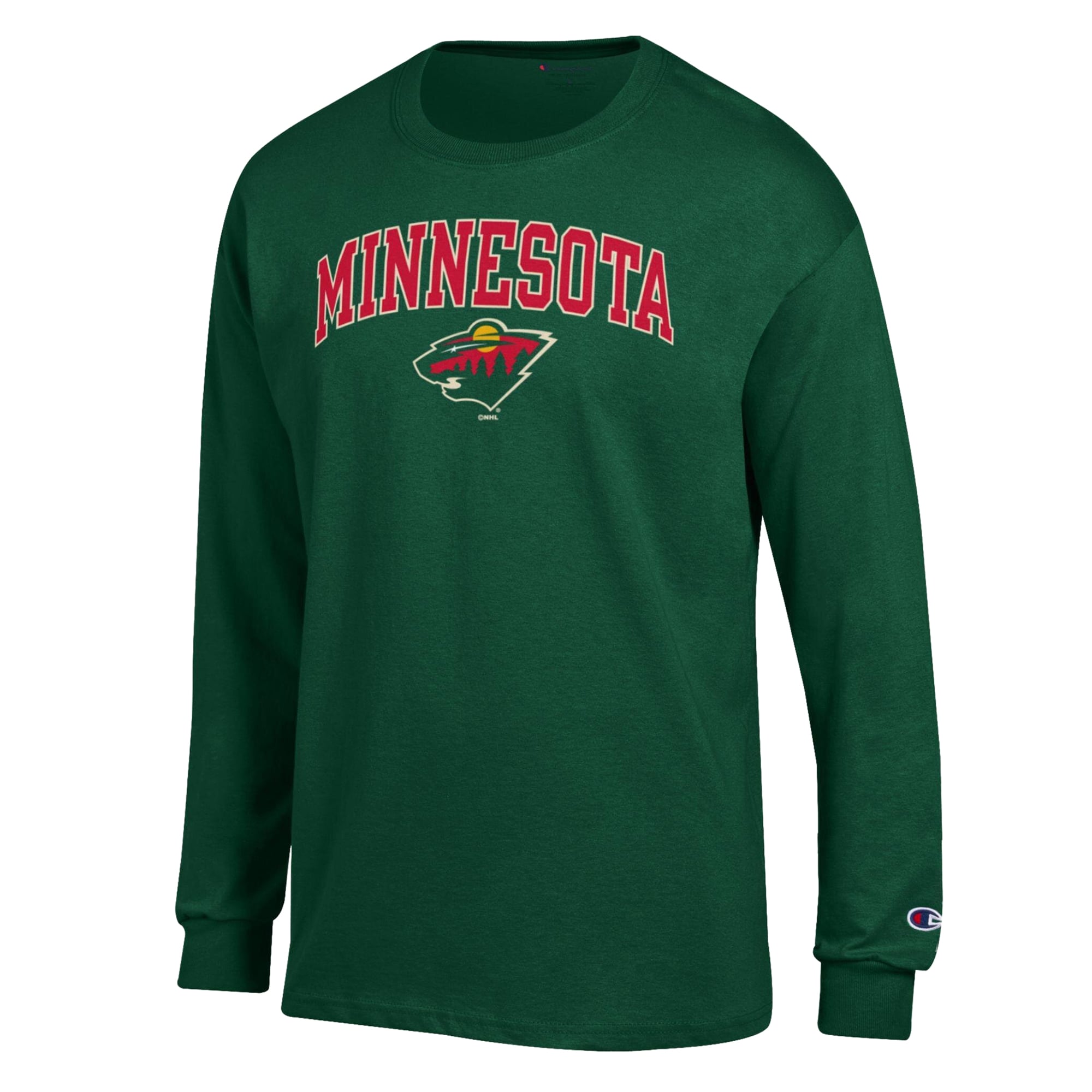 T-shirt à manches longues Champion vert Minnesota Wild pour homme