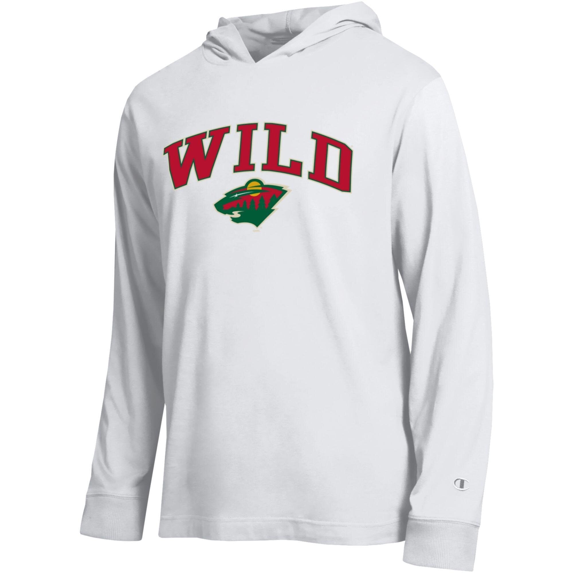 T-shirt à manches longues et capuche léger Champion blanc Minnesota Wild All-Star pour homme