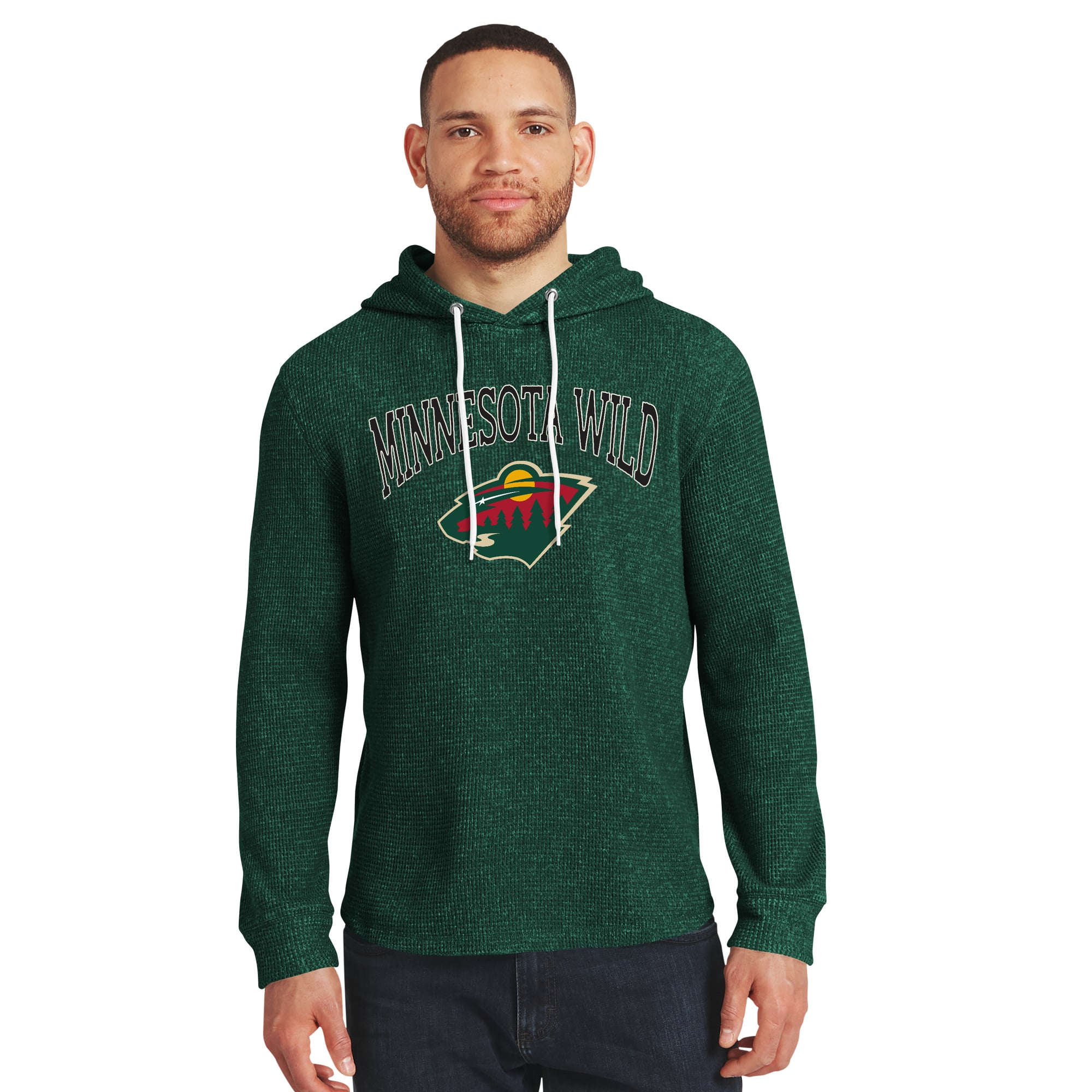 Collection Darius Rucker pour homme par Fanatics - T-shirt à manches longues et capuche en maille gaufrée Minnesota Wild vert