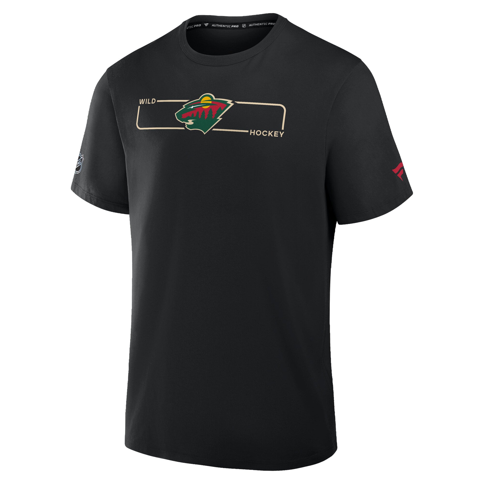 T-shirt Fanatics noir authentique Minnesota Wild Pro avec logo principal pour homme