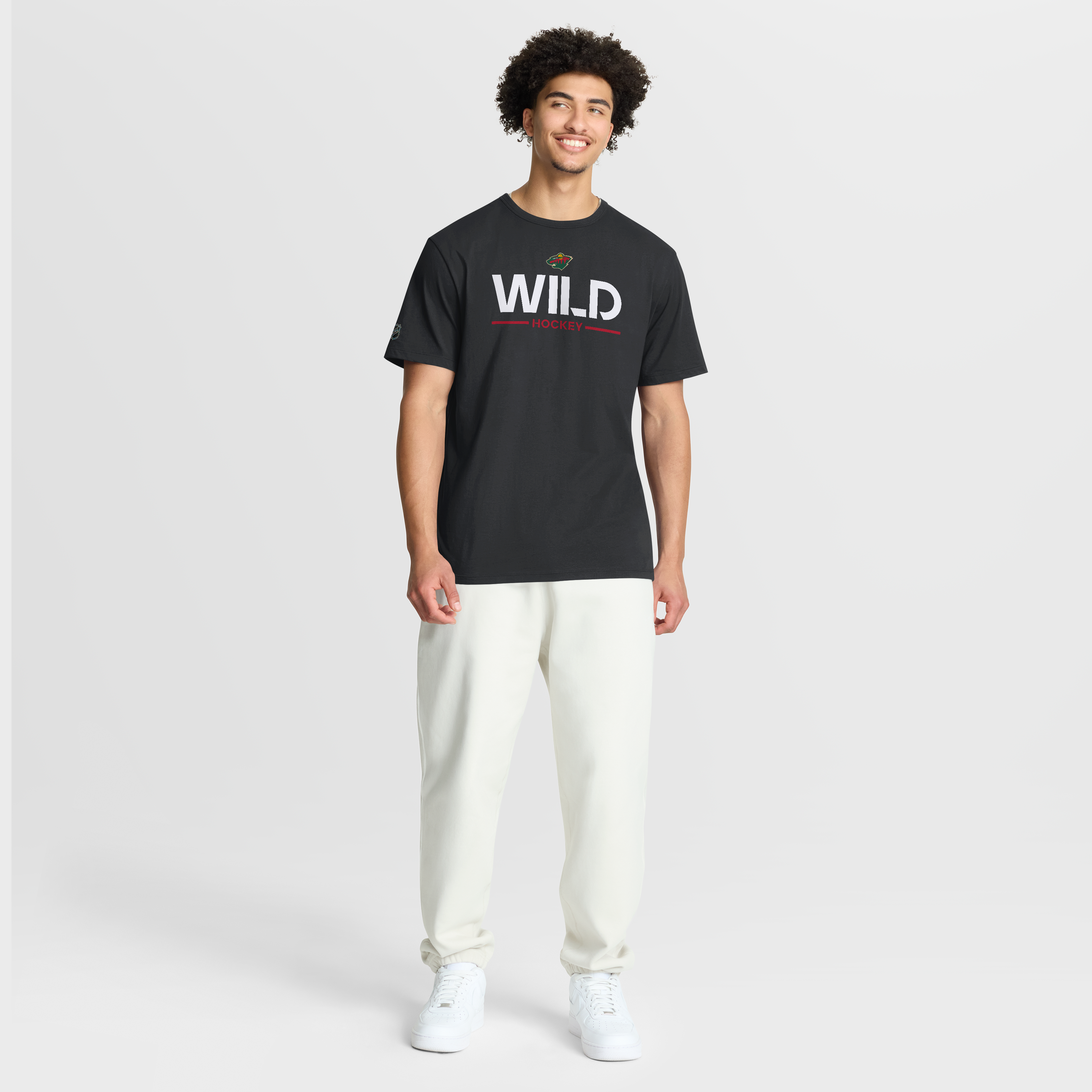 T-shirt Fanatics noir authentique pour homme, Minnesota Wild