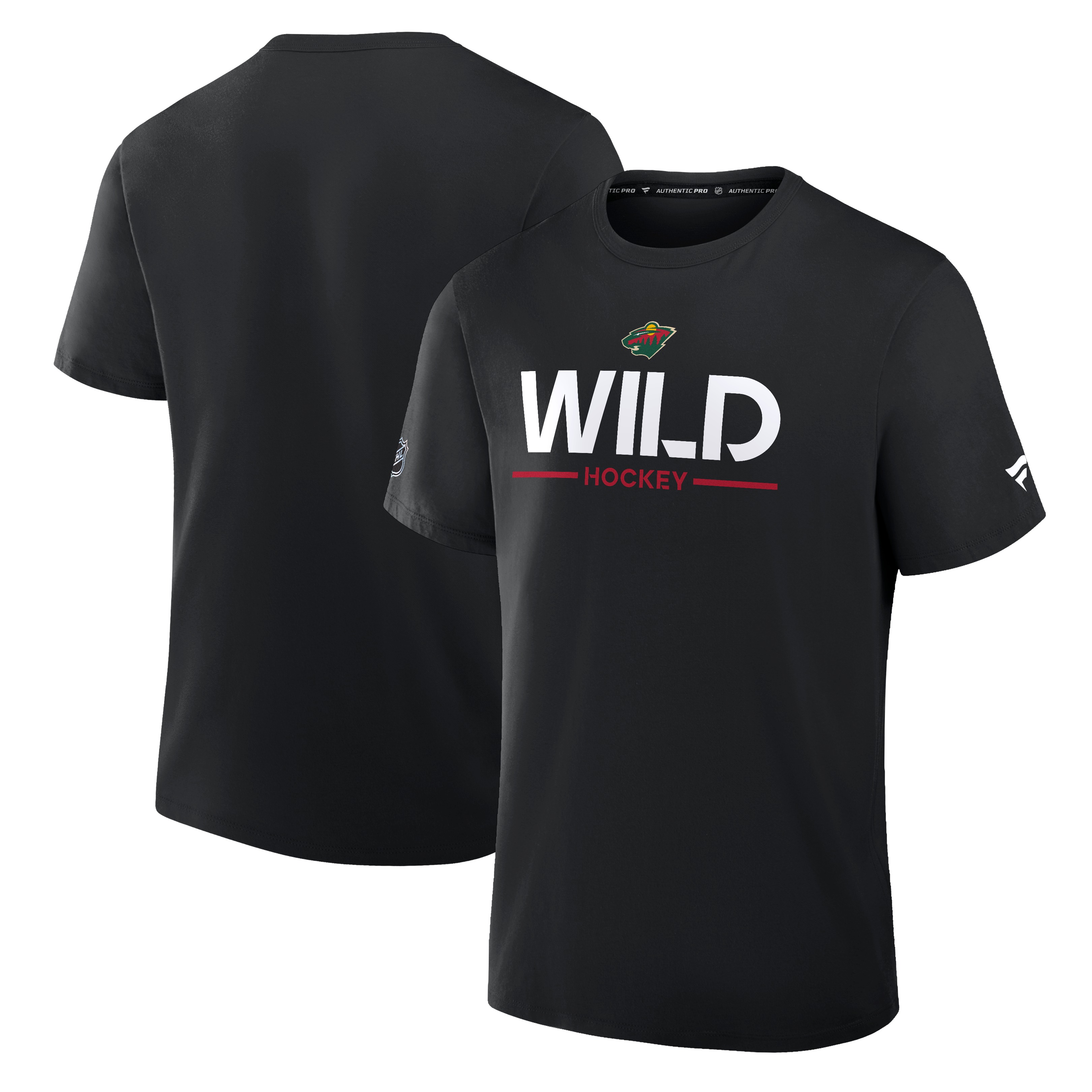 T-shirt Fanatics noir authentique pour homme, Minnesota Wild