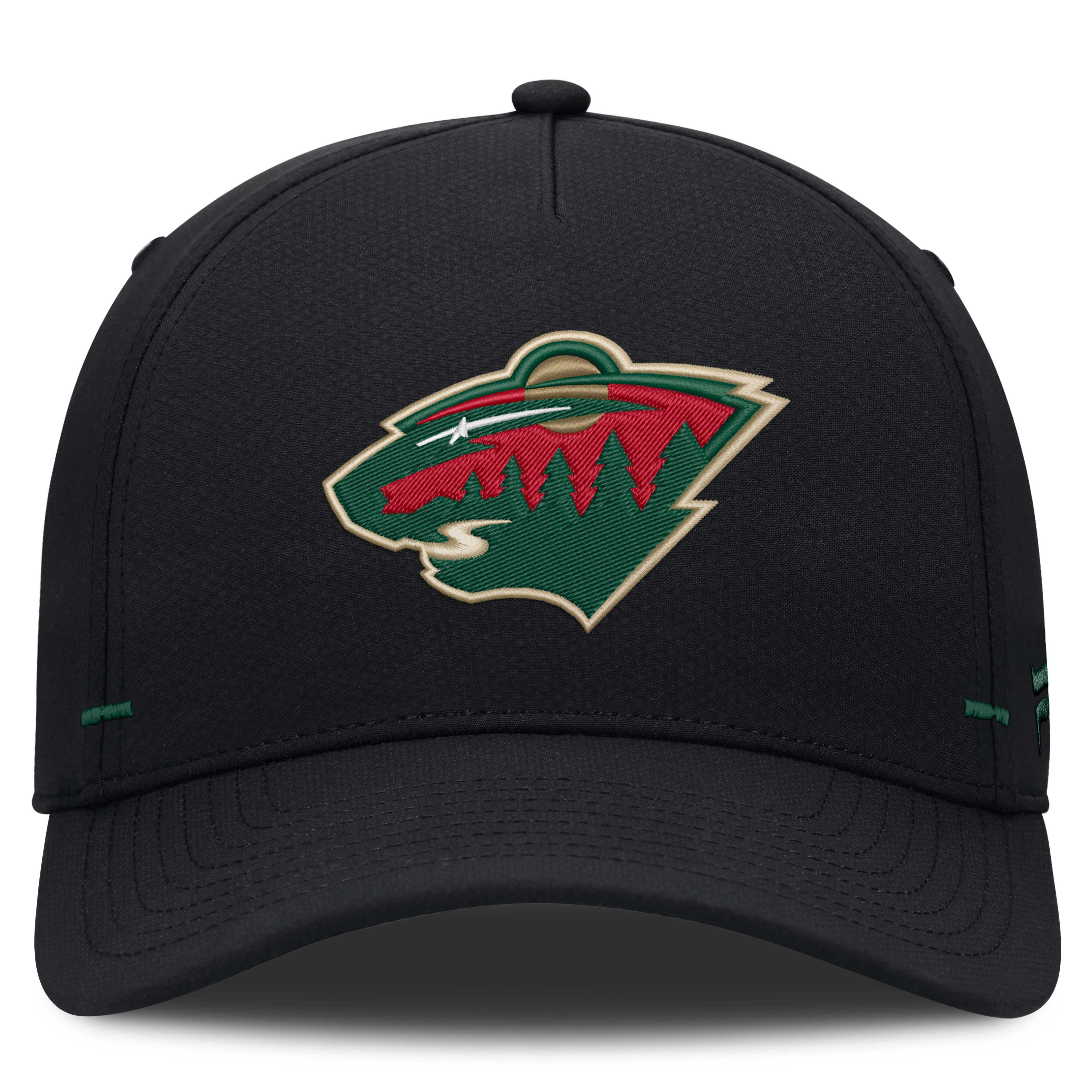 Men's Fanatics Black Minnesota Wild Authentic Pro Rink Bar Tacks A-Frame Adjustable Hat