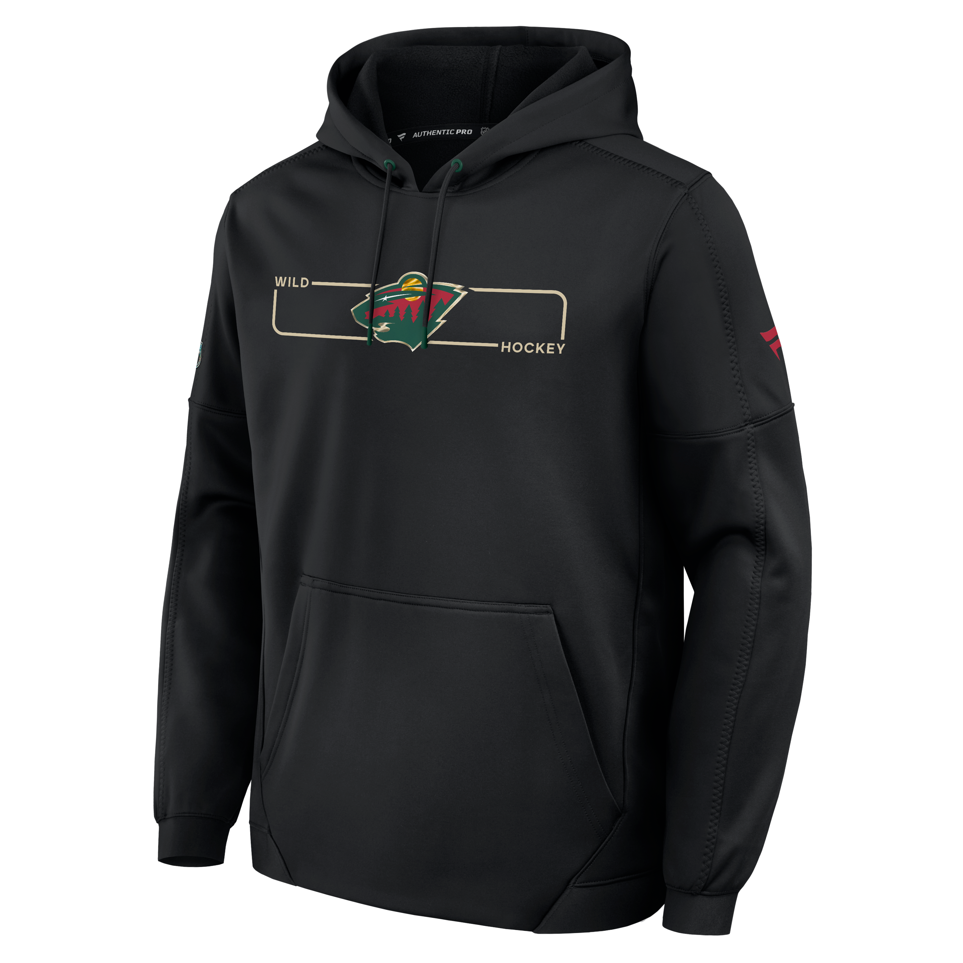 Sweat à capuche polaire authentique Minnesota Wild Pro Rink noir Fanatics pour homme
