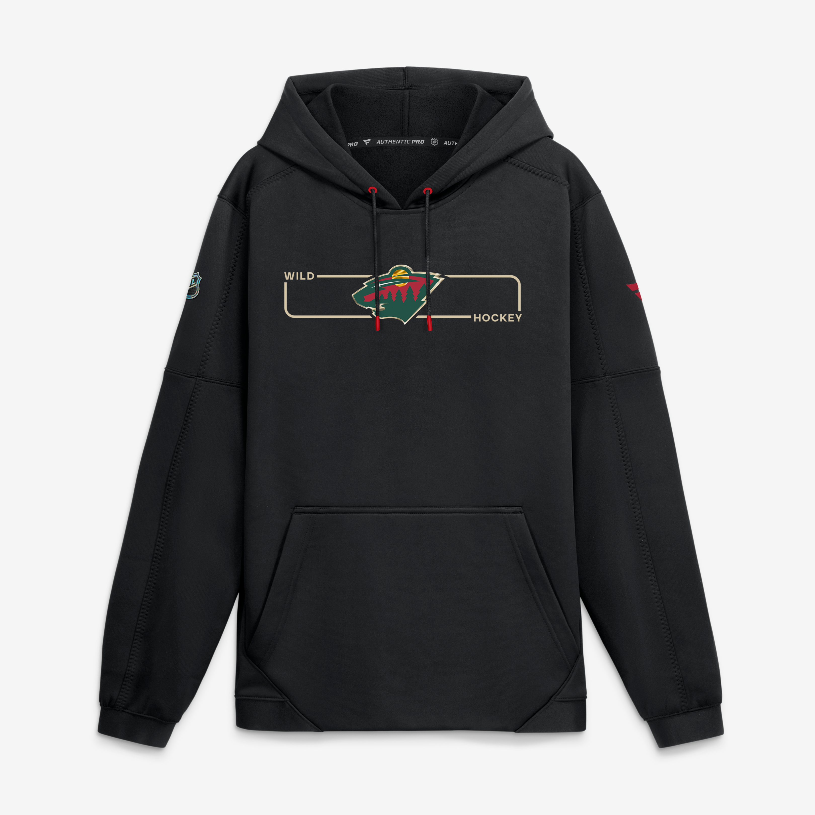 Sweat à capuche polaire authentique Minnesota Wild Pro Rink noir Fanatics pour homme
