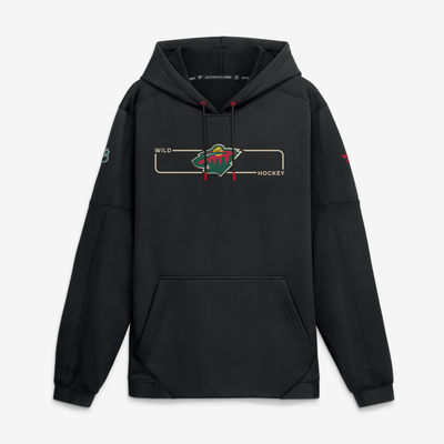 Men's Minnesota Wild Fanatics Black Authentic Pro Rink Fleece Pullover Hoodie