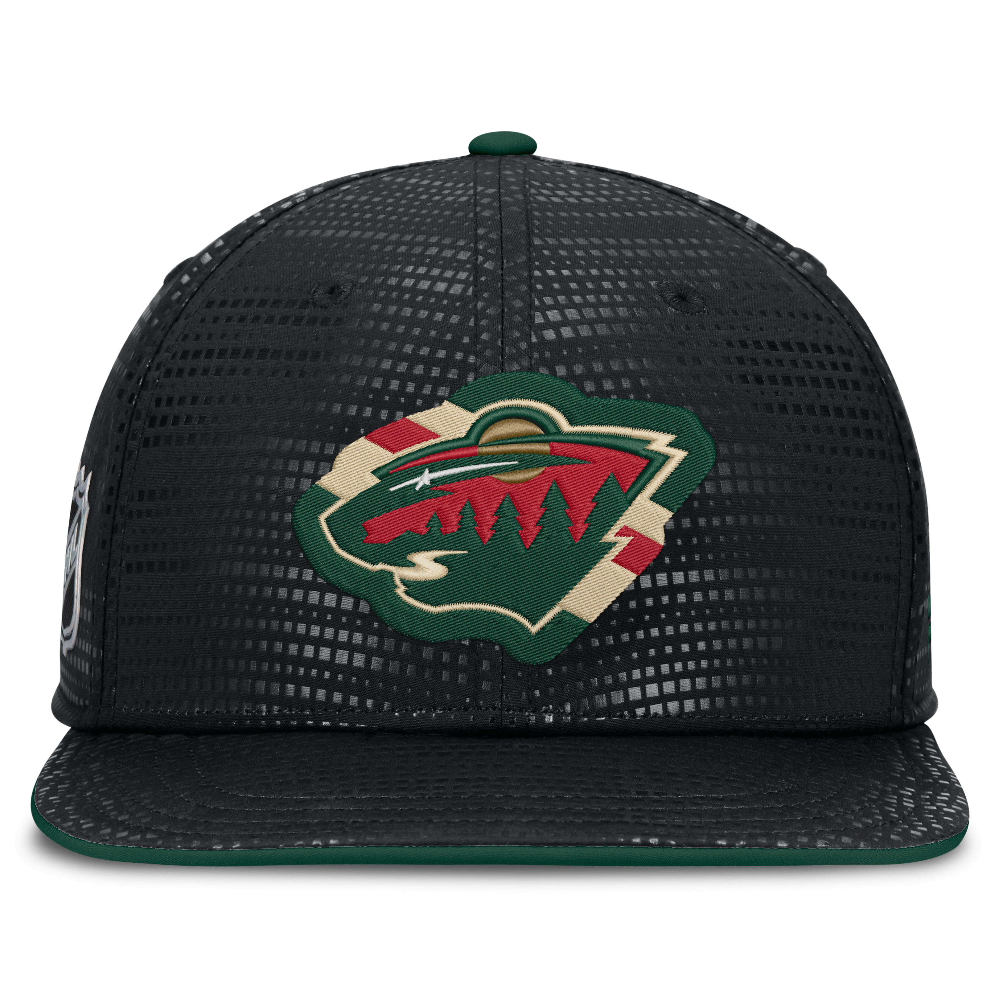 Men's Fanatics Black Minnesota Wild Authentic Pro Rink Square Visor Snapback Hat