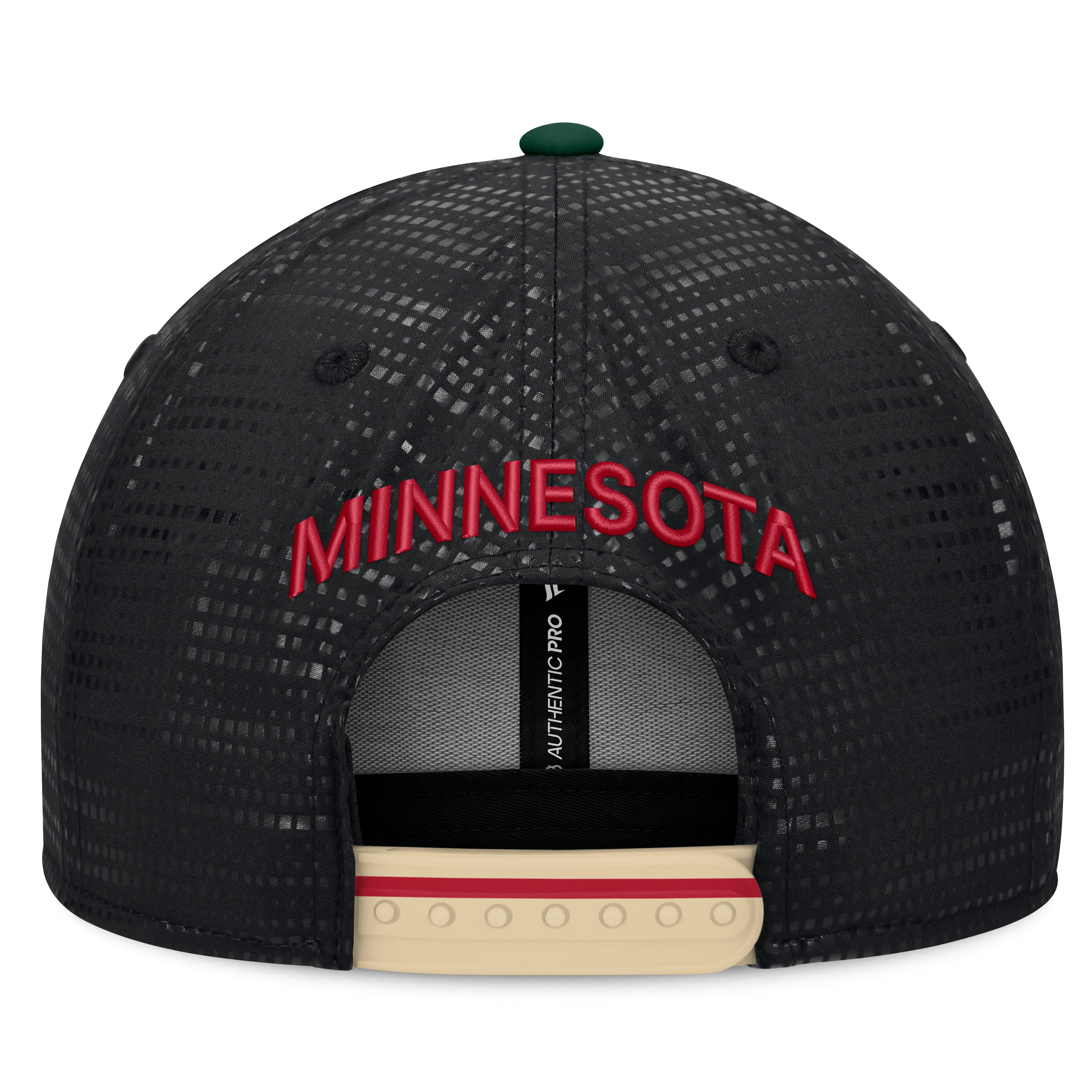 Men's Fanatics Black Minnesota Wild Authentic Pro Rink Square Visor Snapback Hat