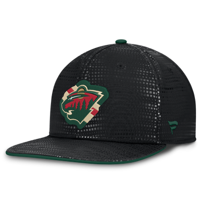 Minnesota Wild Fanatics Authentic Pro Rink Square Visor Snapback Hat - Black