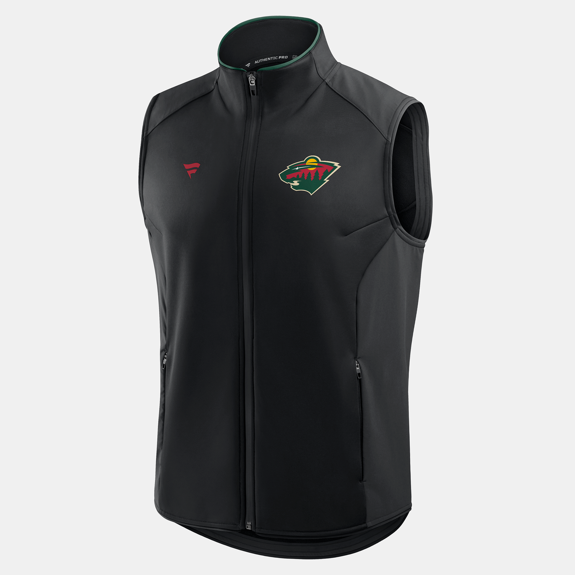 Men's Fanatics Black Minnesota Wild Authentic Pro Rink Vest
