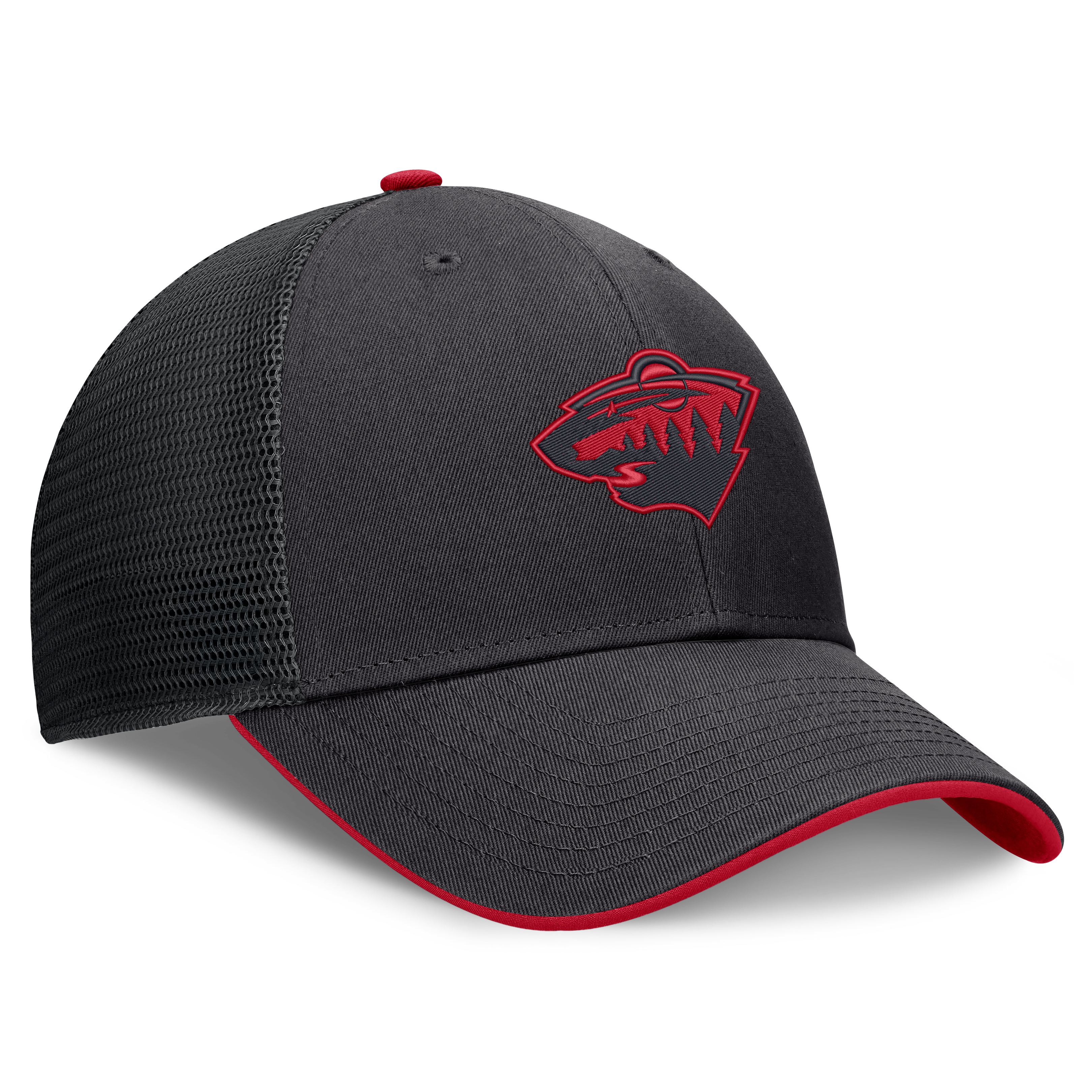 Casquette trucker ajustable Fanatics noire Minnesota Wild Fundamental Limits pour homme