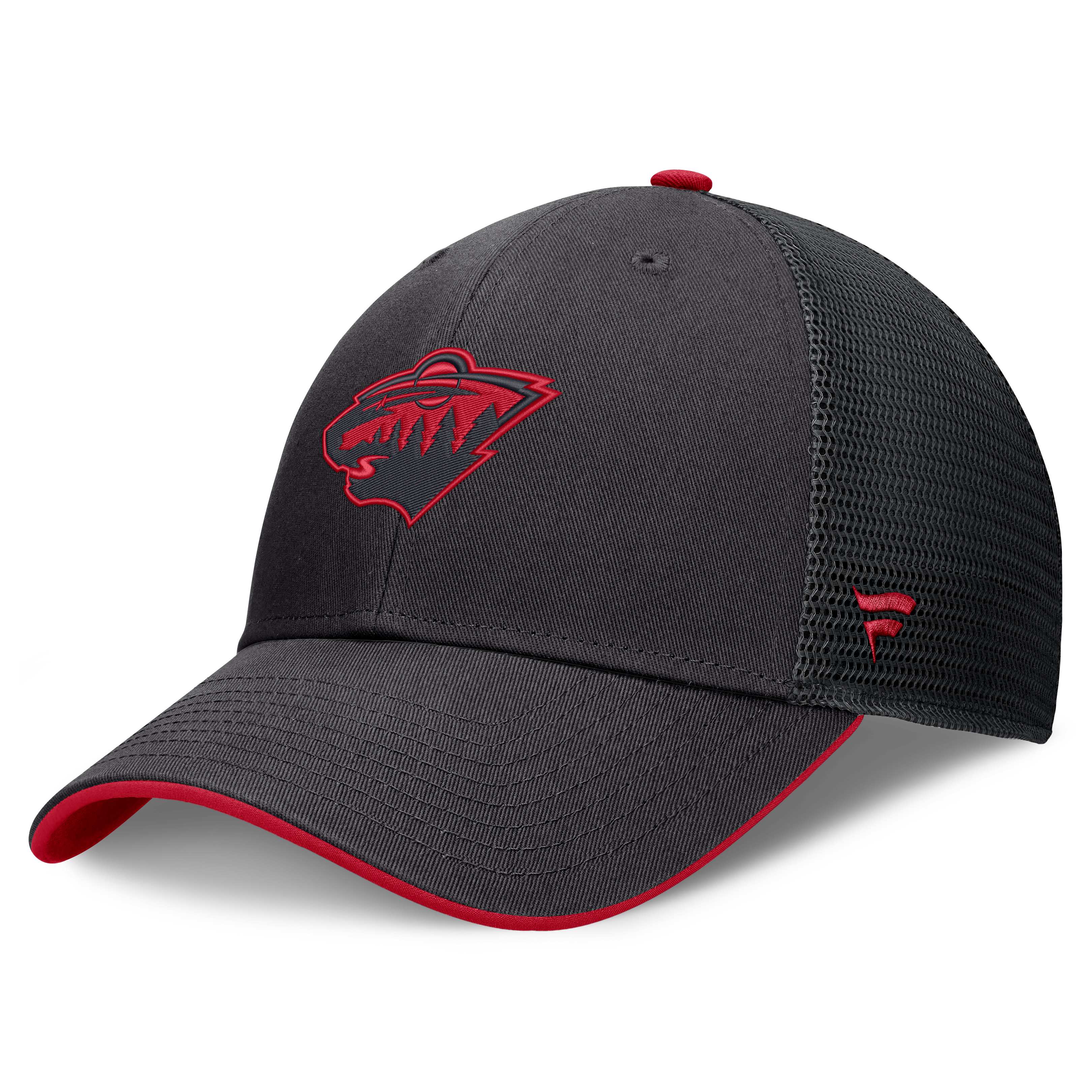 Casquette trucker ajustable Fanatics noire Minnesota Wild Fundamental Limits pour homme