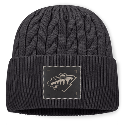 Men's Minnesota Wild Fanatics Charcoal Road Phantom Oversized Cuffed Knit Hat