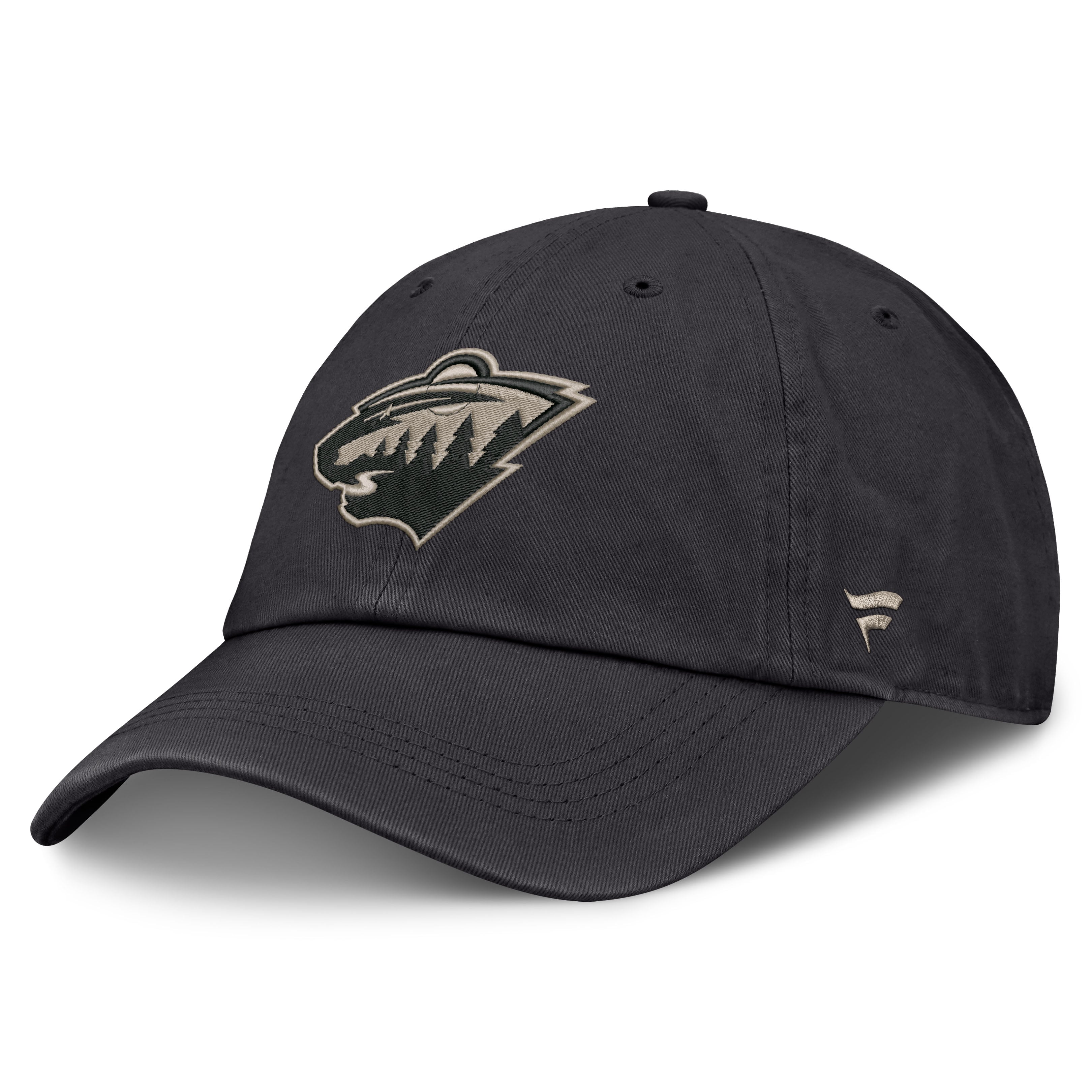 Casquette ajustable Fanatics Charcoal Minnesota Wild Road Phantom Washed pour homme