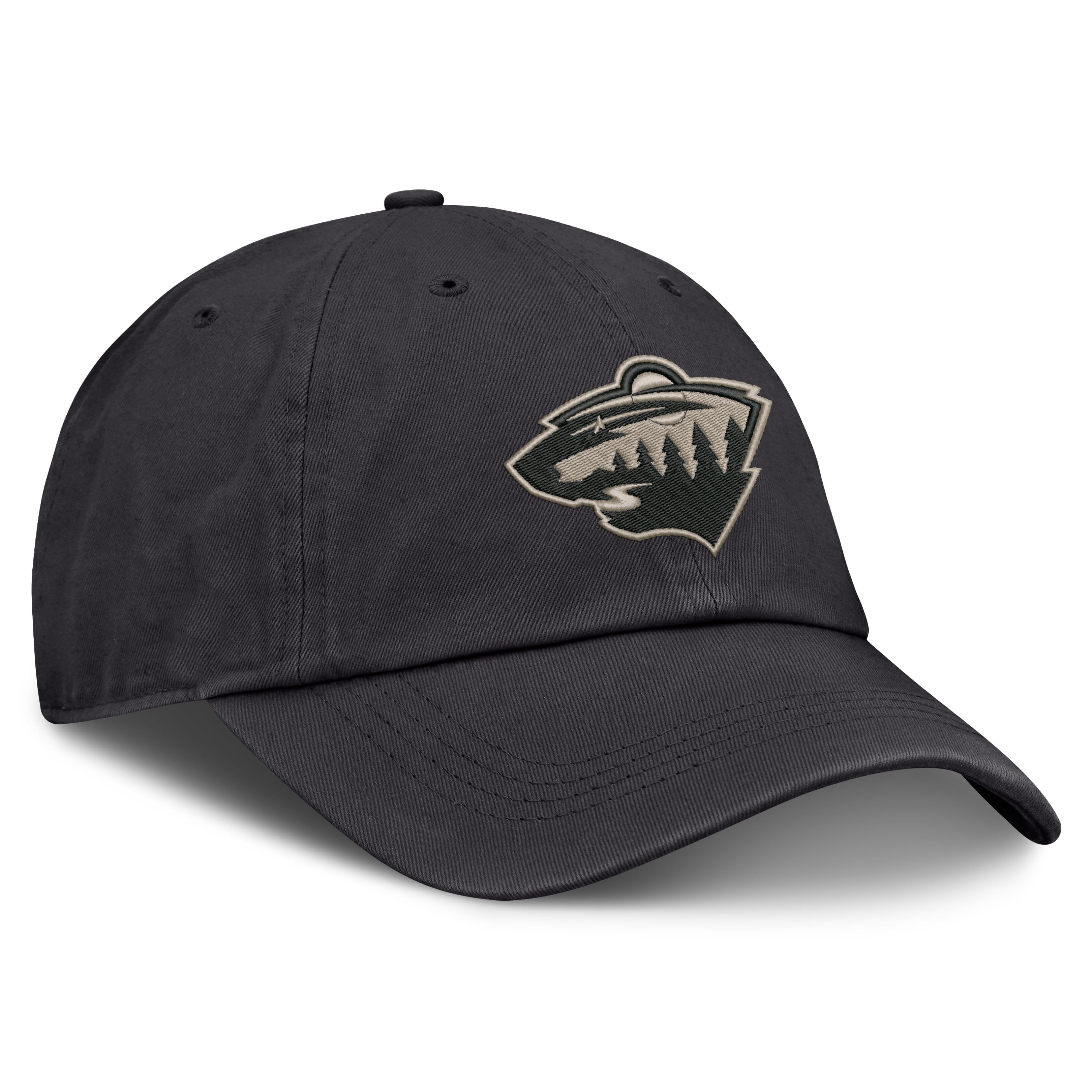 Casquette ajustable Fanatics Charcoal Minnesota Wild Road Phantom Washed pour homme