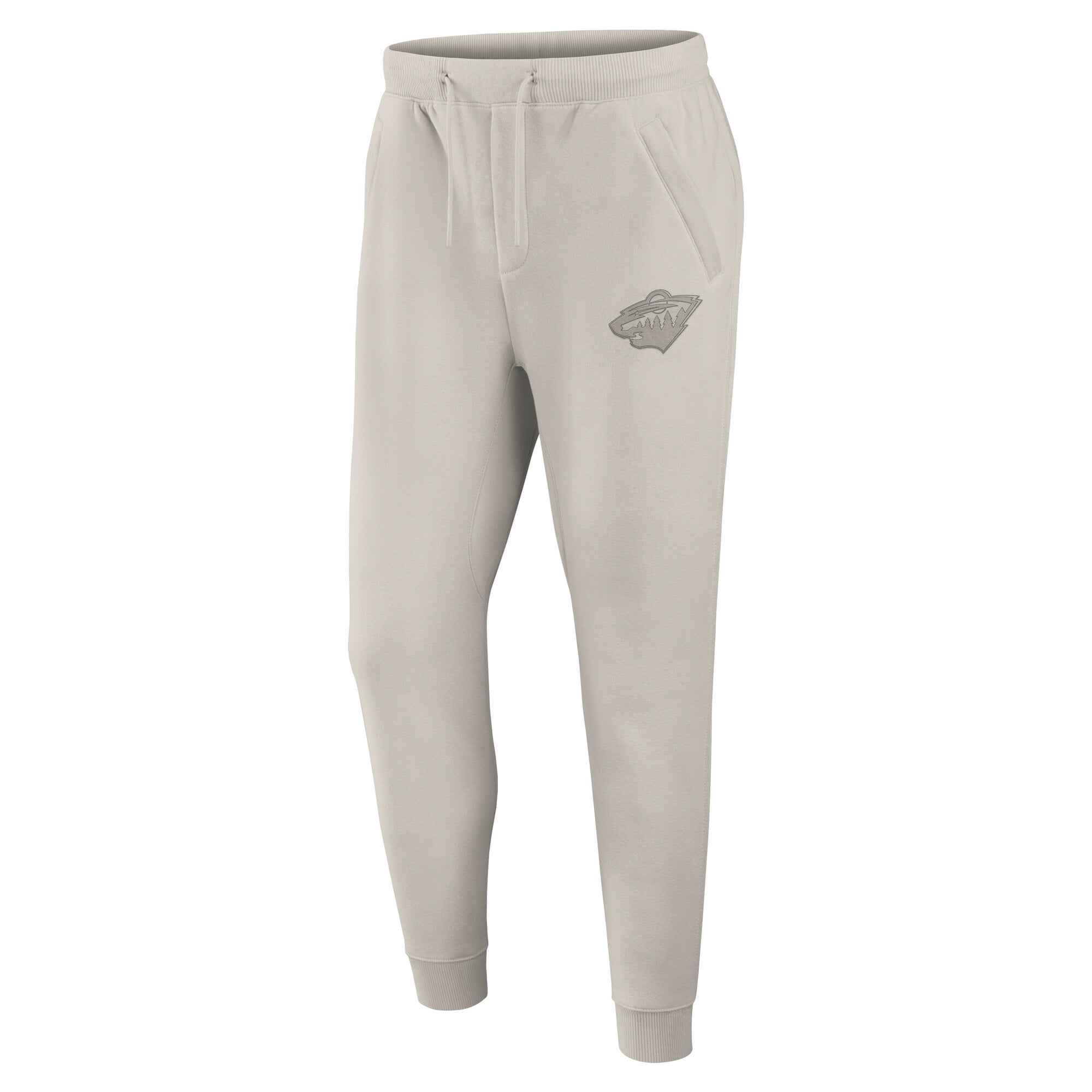 Men's Fanatics  Cream Minnesota Wild Authentic Pro Road Fleece Sweatpants