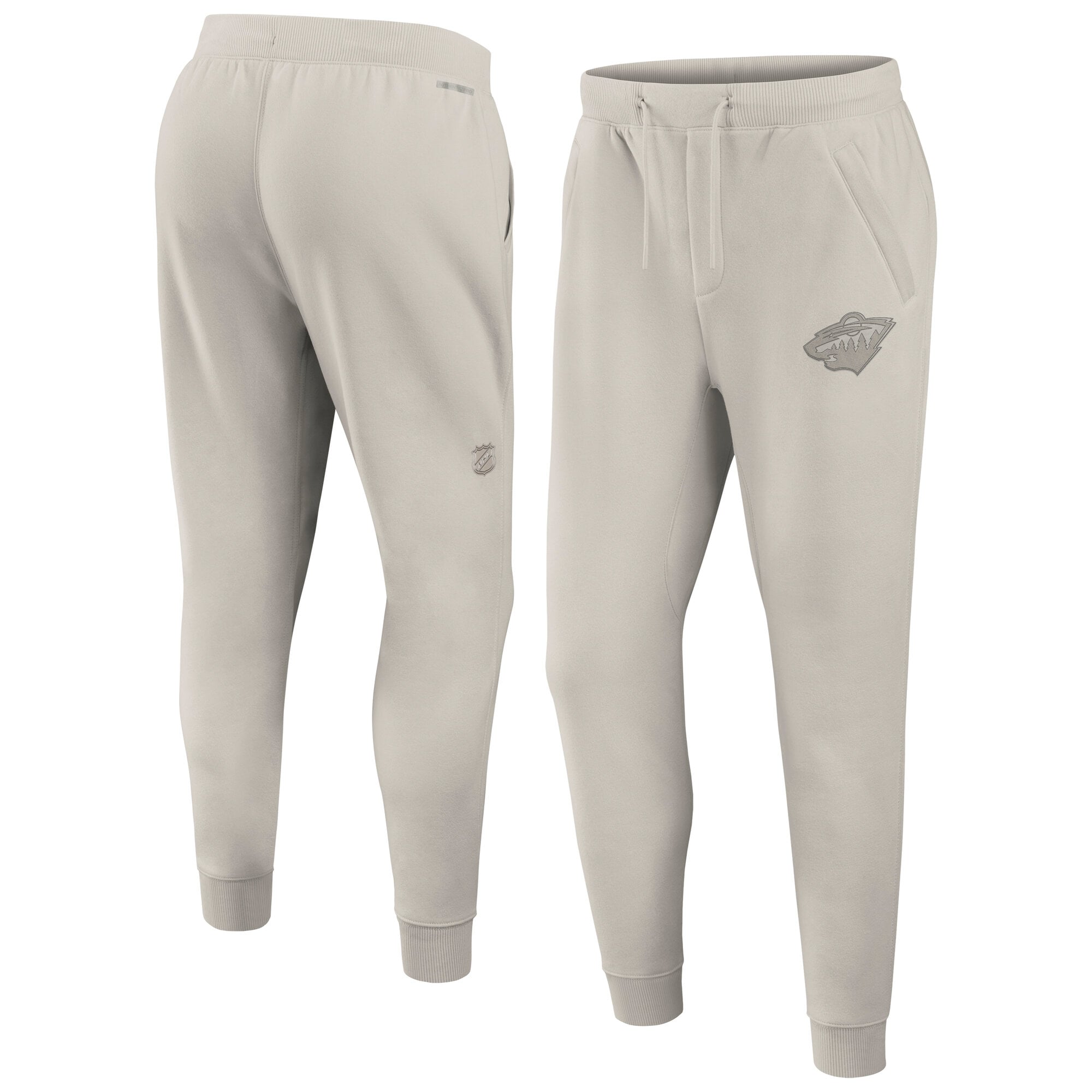 Men's Fanatics  Cream Minnesota Wild Authentic Pro Road Fleece Sweatpants