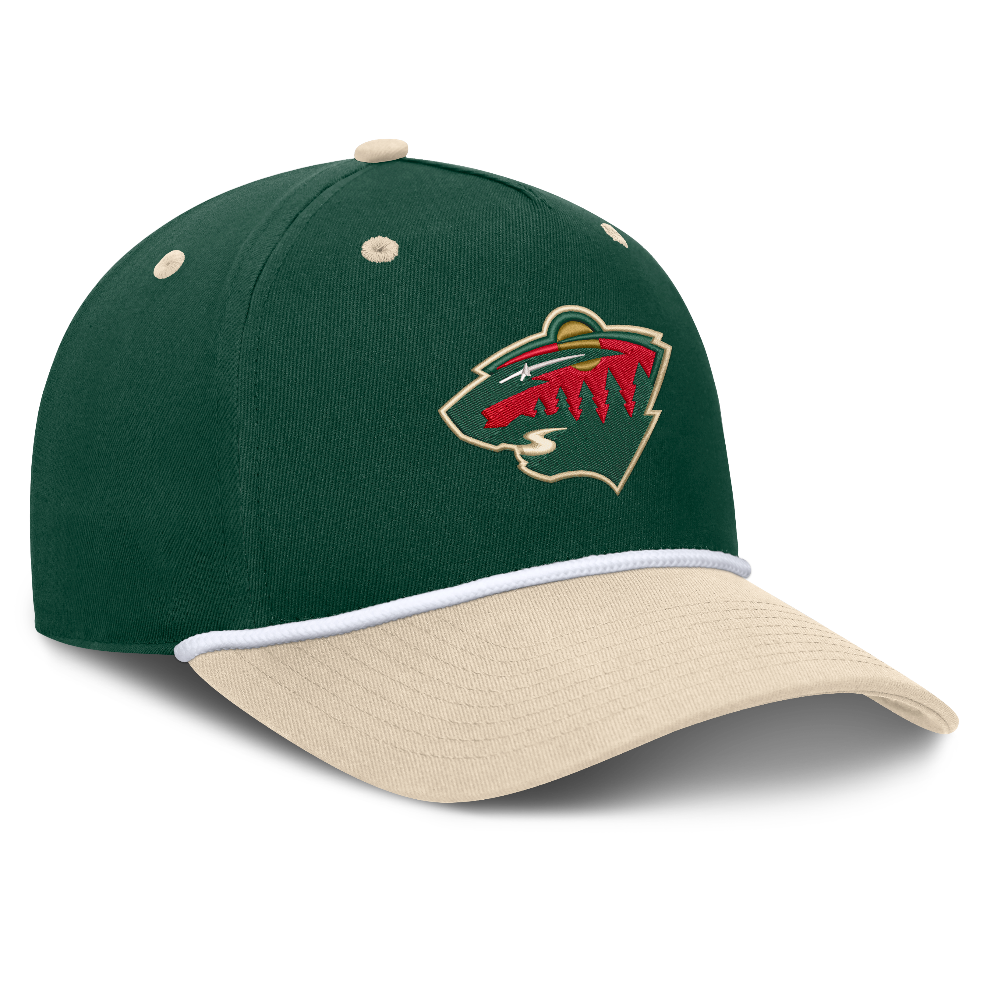 Men's Fanatics Green/Cream Minnesota Wild Fundamental Power Play A-Frame Adjustable Hat
