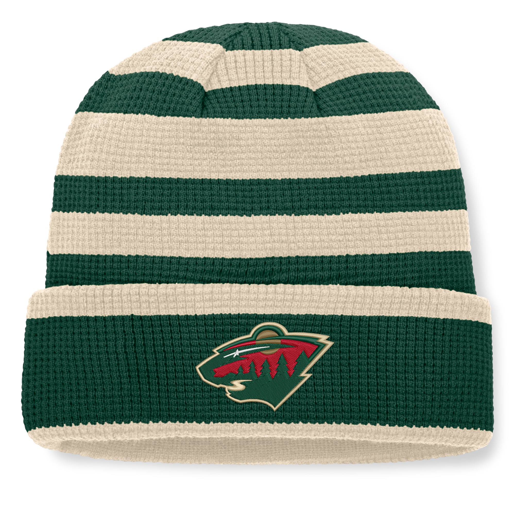 Men's Fanatics Green/Cream Minnesota Wild Fundamental Steady Cuffed Knit Hat